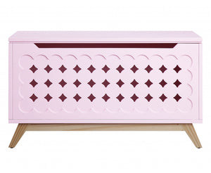 16" X 37" X 21" Pink Natural Wood Youth Chest
