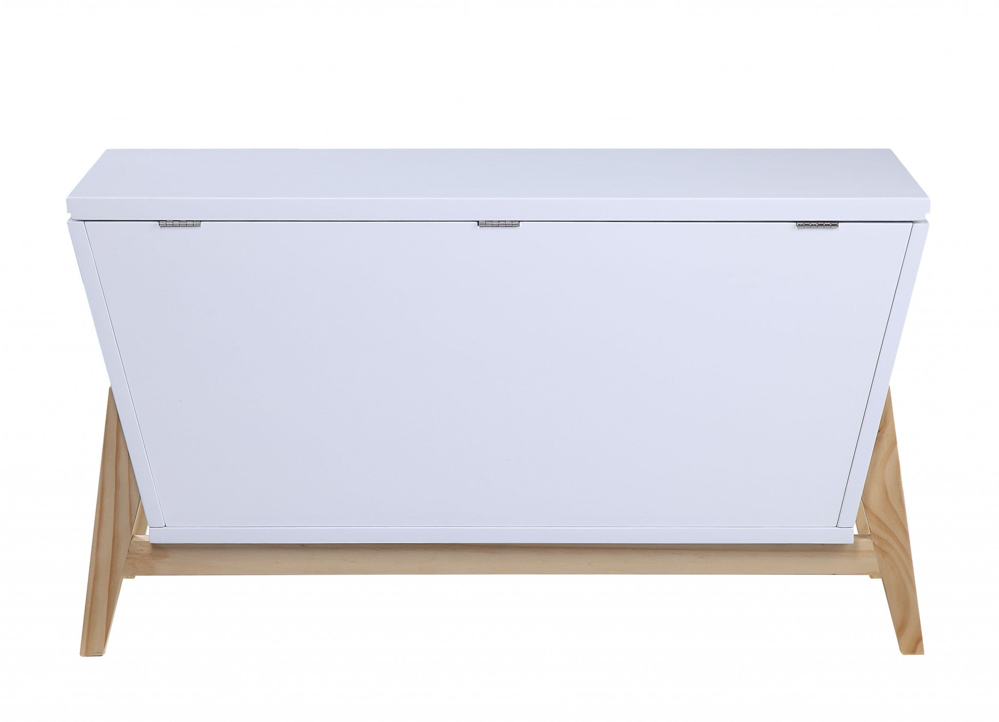 16" X 37" X 20" White Pink Wood Youth Chest