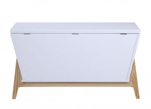 16" X 37" X 20" White Pink Wood Youth Chest