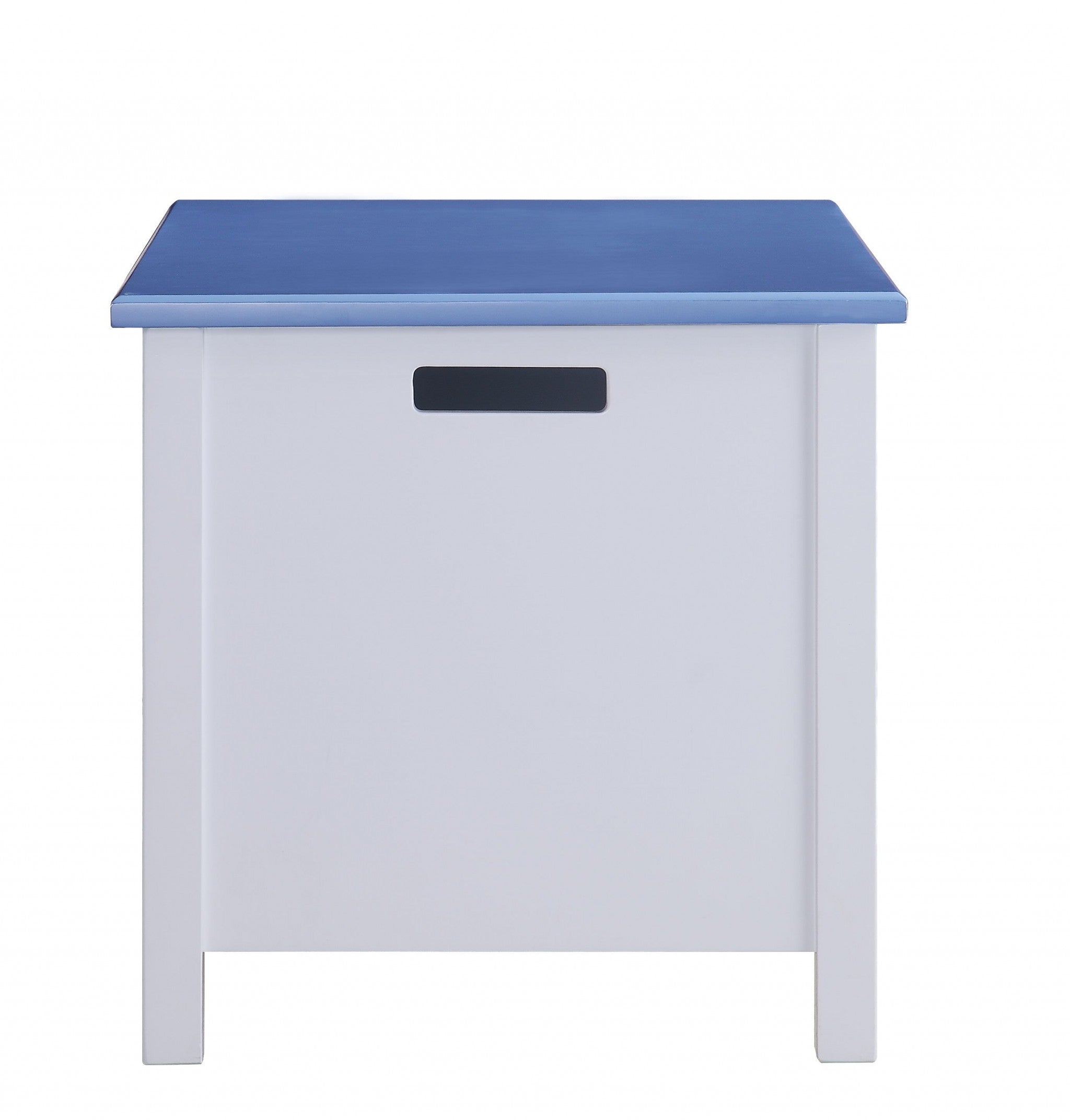 21" X 32" X 21" White Blue Wood Youth Chest