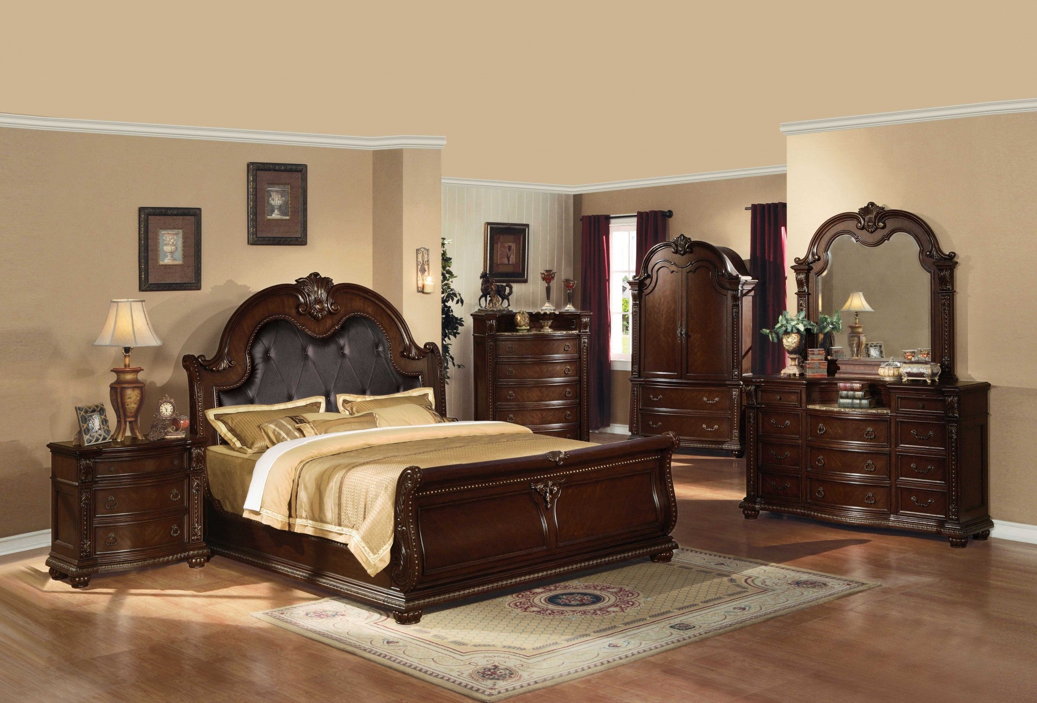 25" X 52" X 88" Cherry Wood TV Armoire