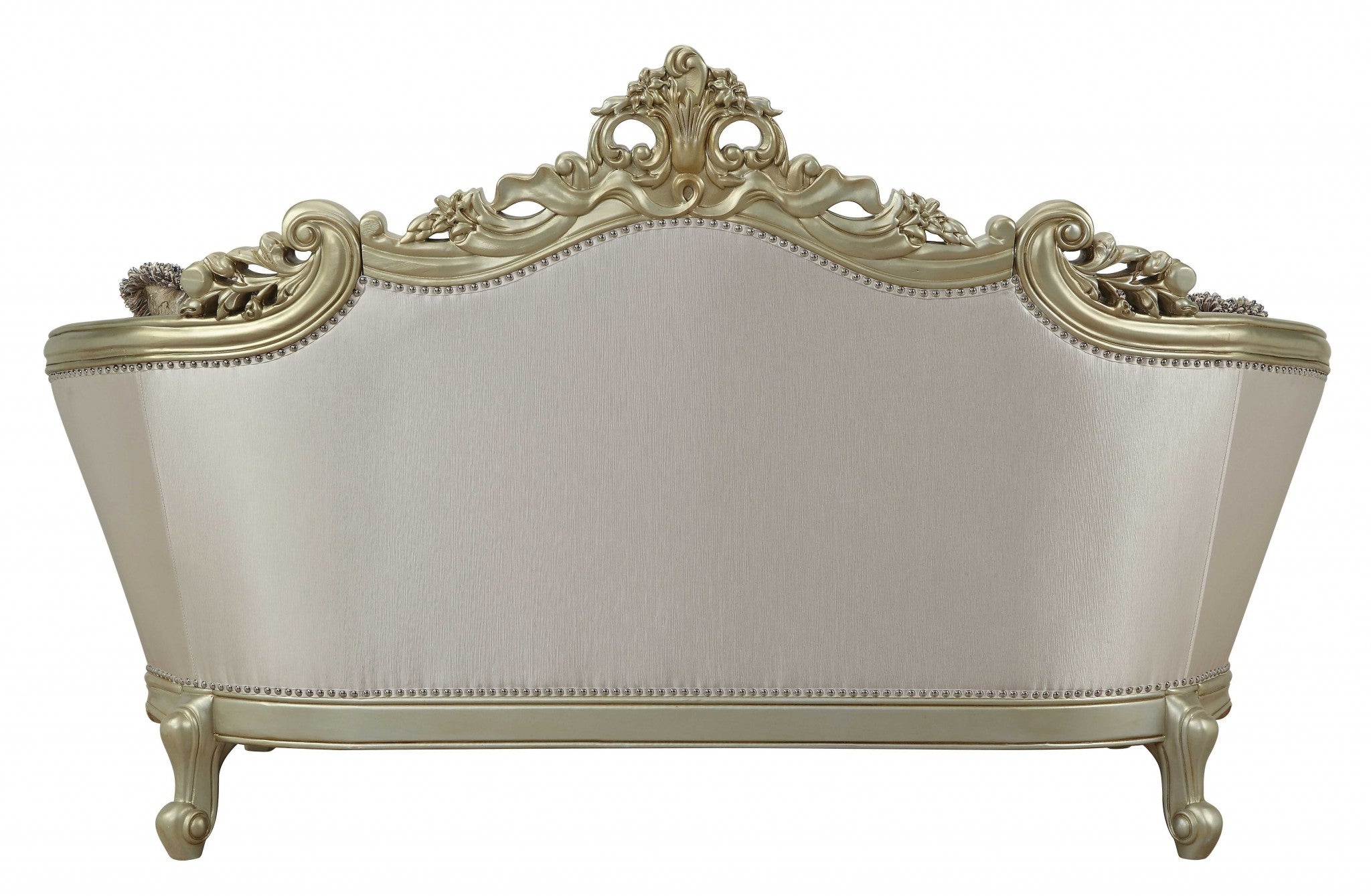 40" X 78" X 47" Fabric Antique White Upholstery Poly-Resin Loveseat w/4 Pillows