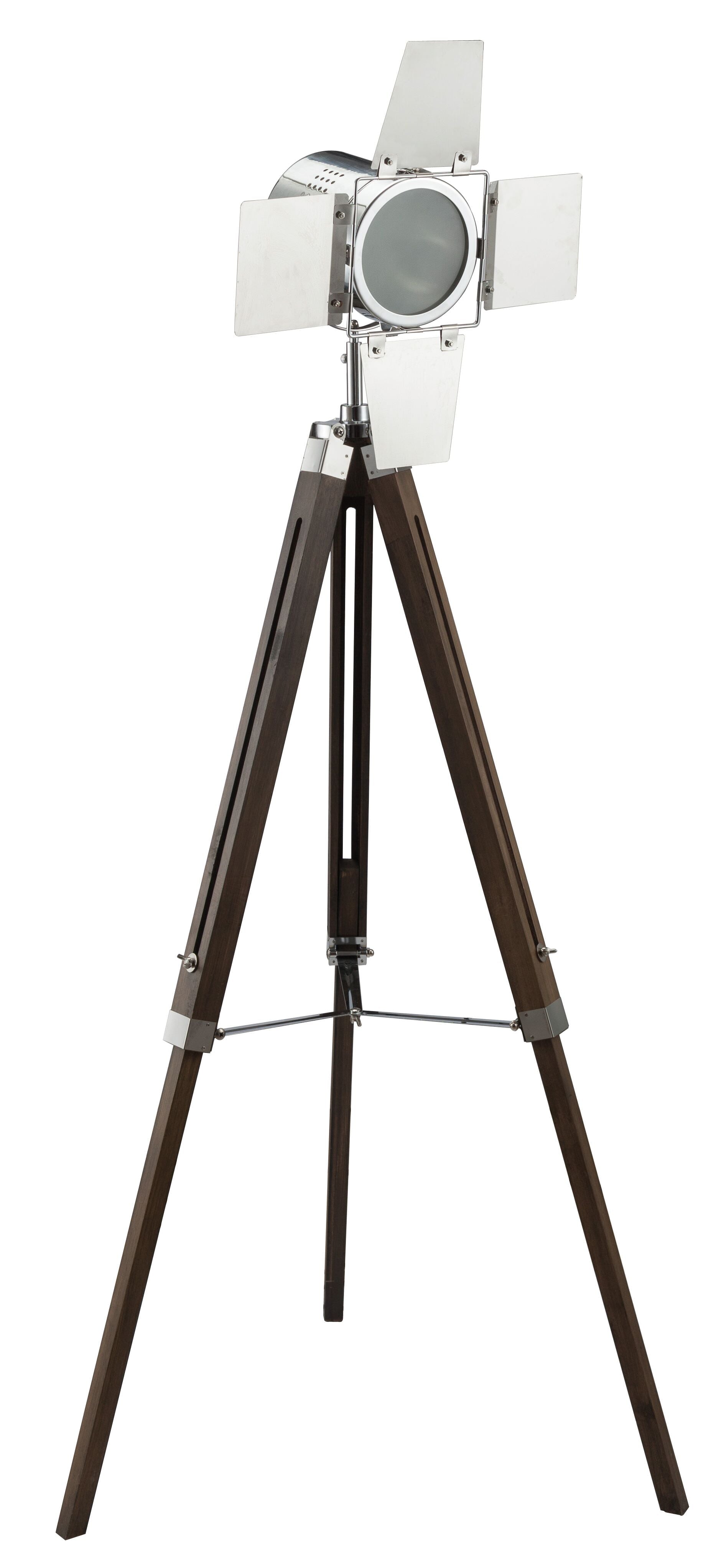 1" X 1" X 38~55" Antique Oak Chrome Metal Wood Floor Lamp
