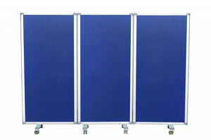 106" x 1" x 71" Blue, Metal and Fabric - Screen