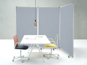106" x 1" x 71" Gray, Metal and Fabric - Screen
