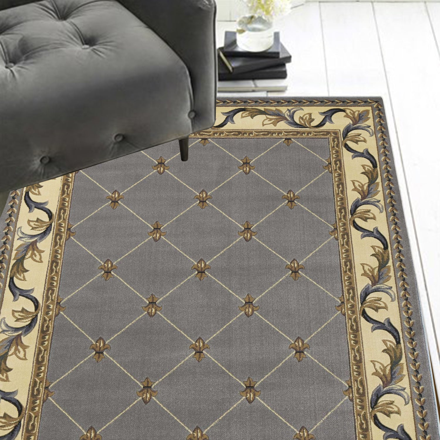 7' x 10'  Polypropylene Slate Blue Area Rug