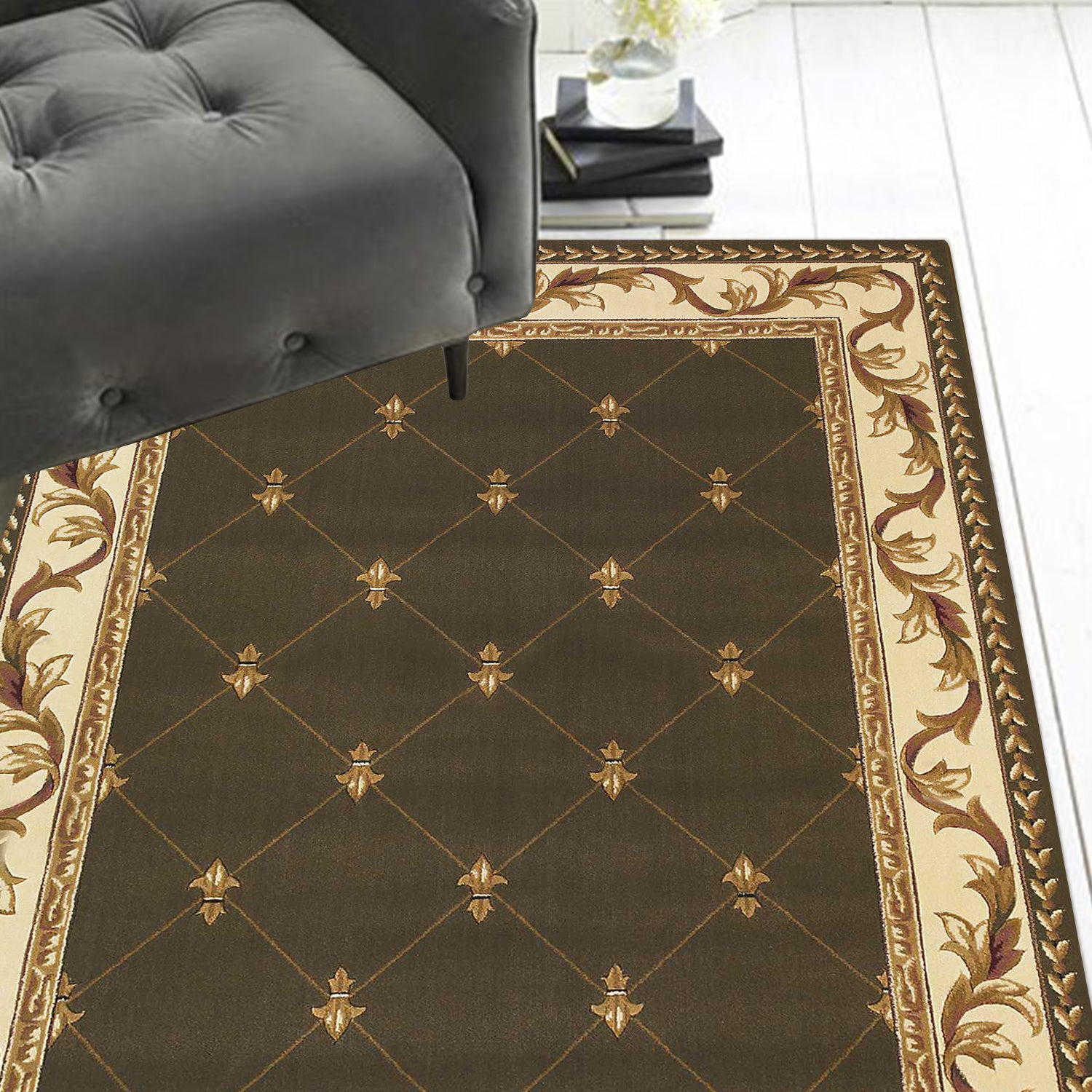 7' x 10'  Polypropylene Green Area Rug