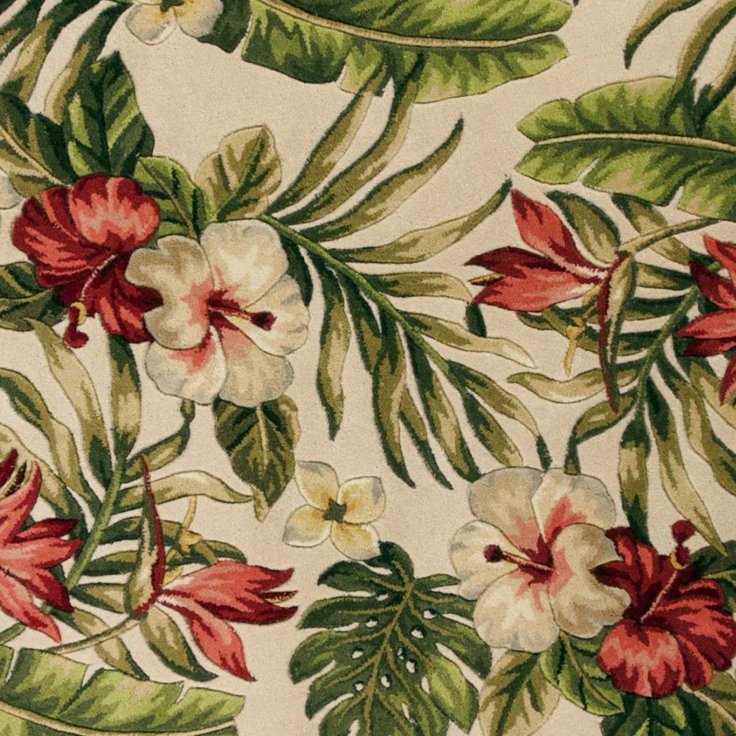 5' Round  Wool Ivory  Area Rug