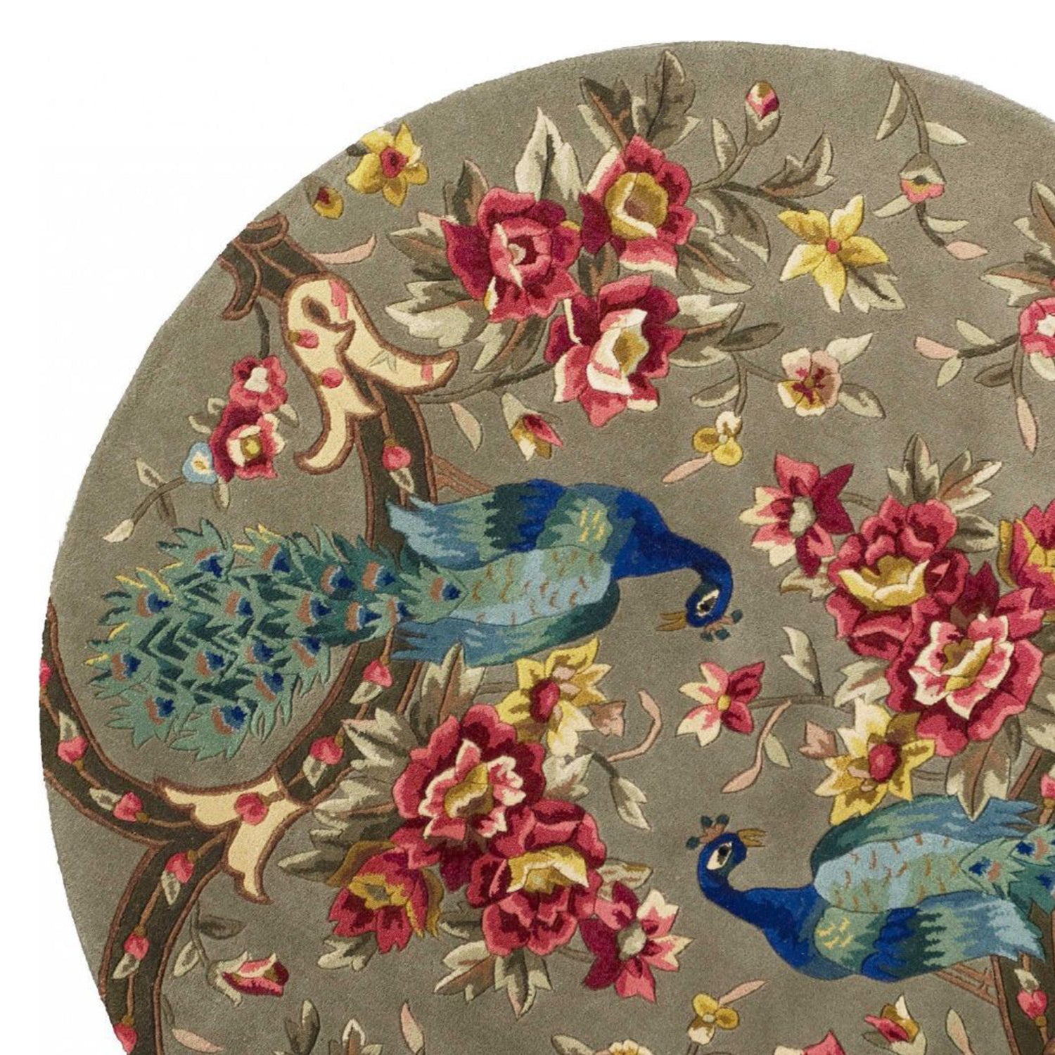 5' Round  Wool Sage Area Rug