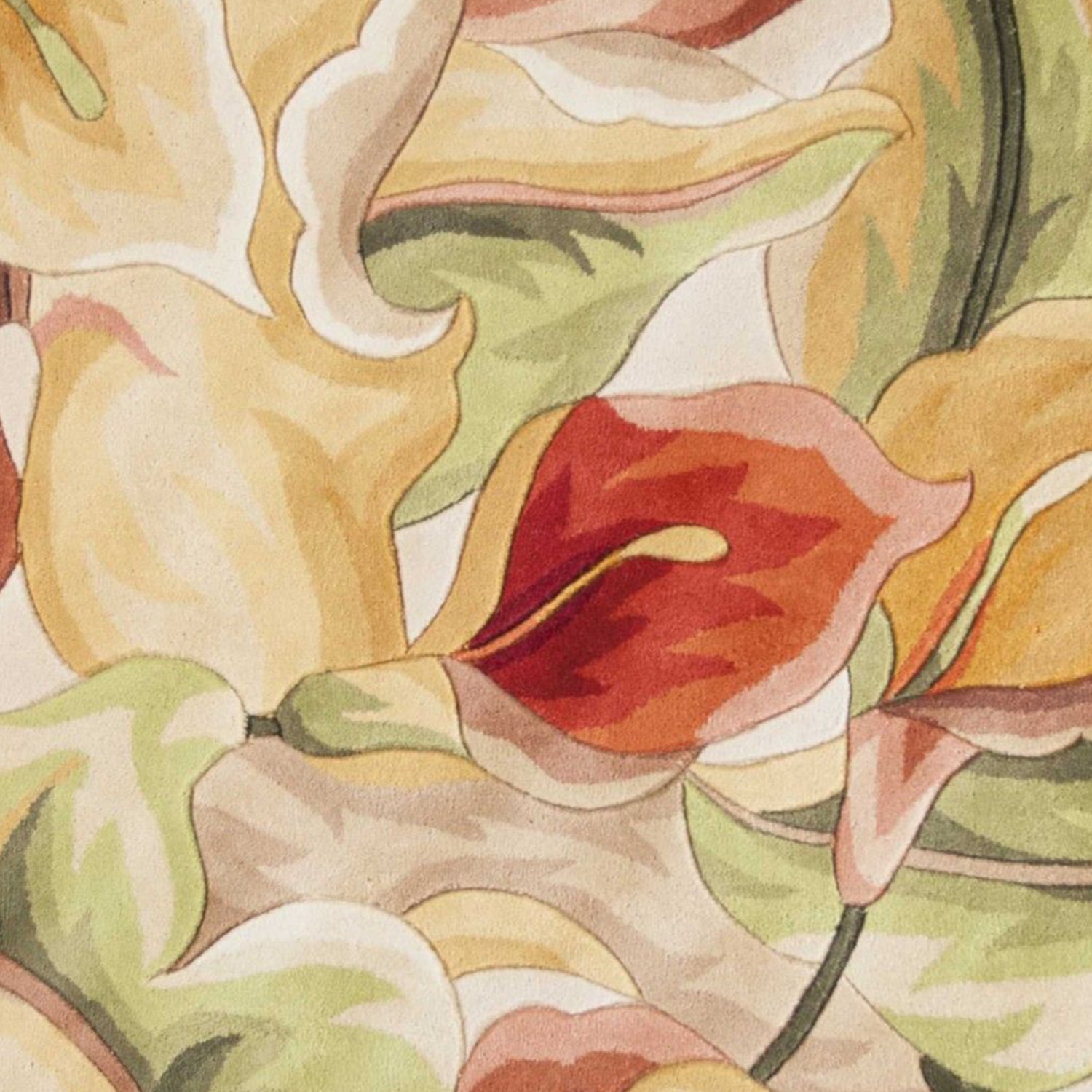 5' Round  Wool Ivory  Area Rug