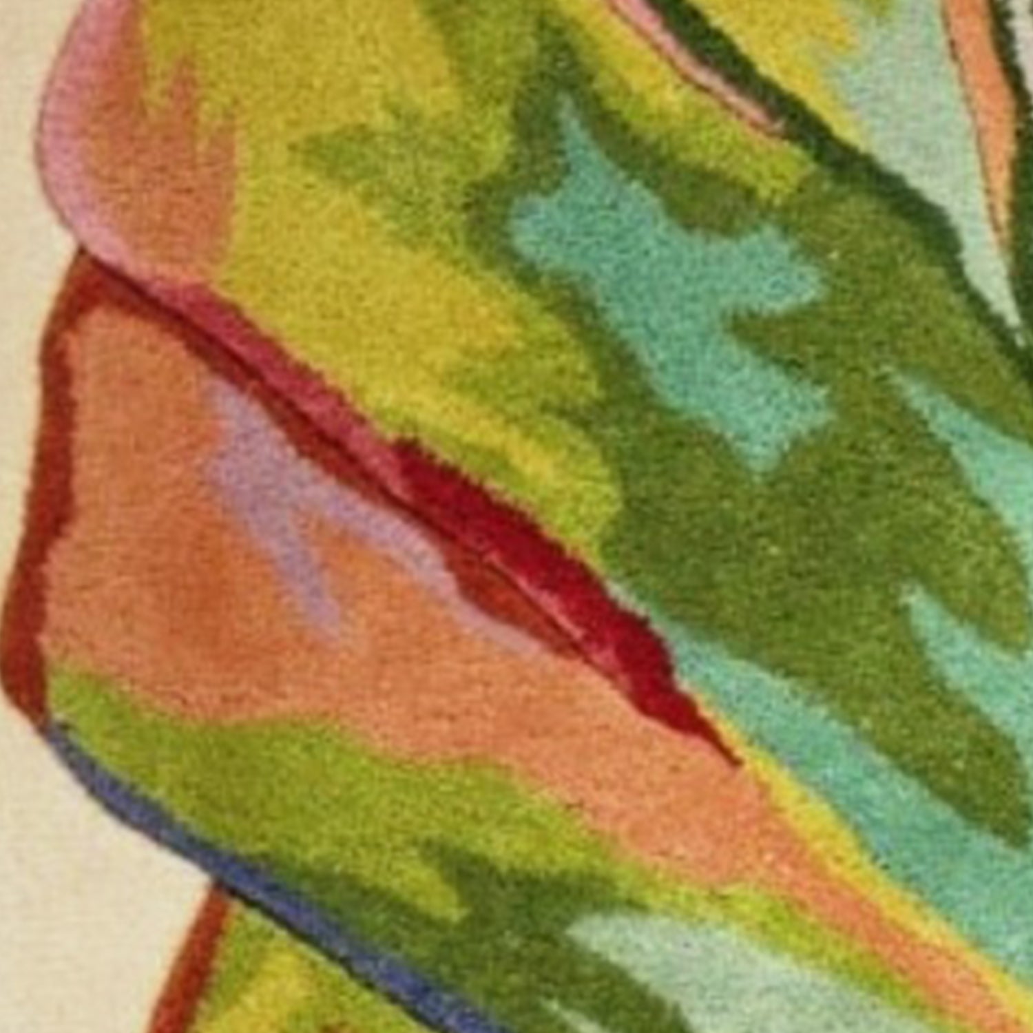 5' Round  Wool Ivory  Area Rug