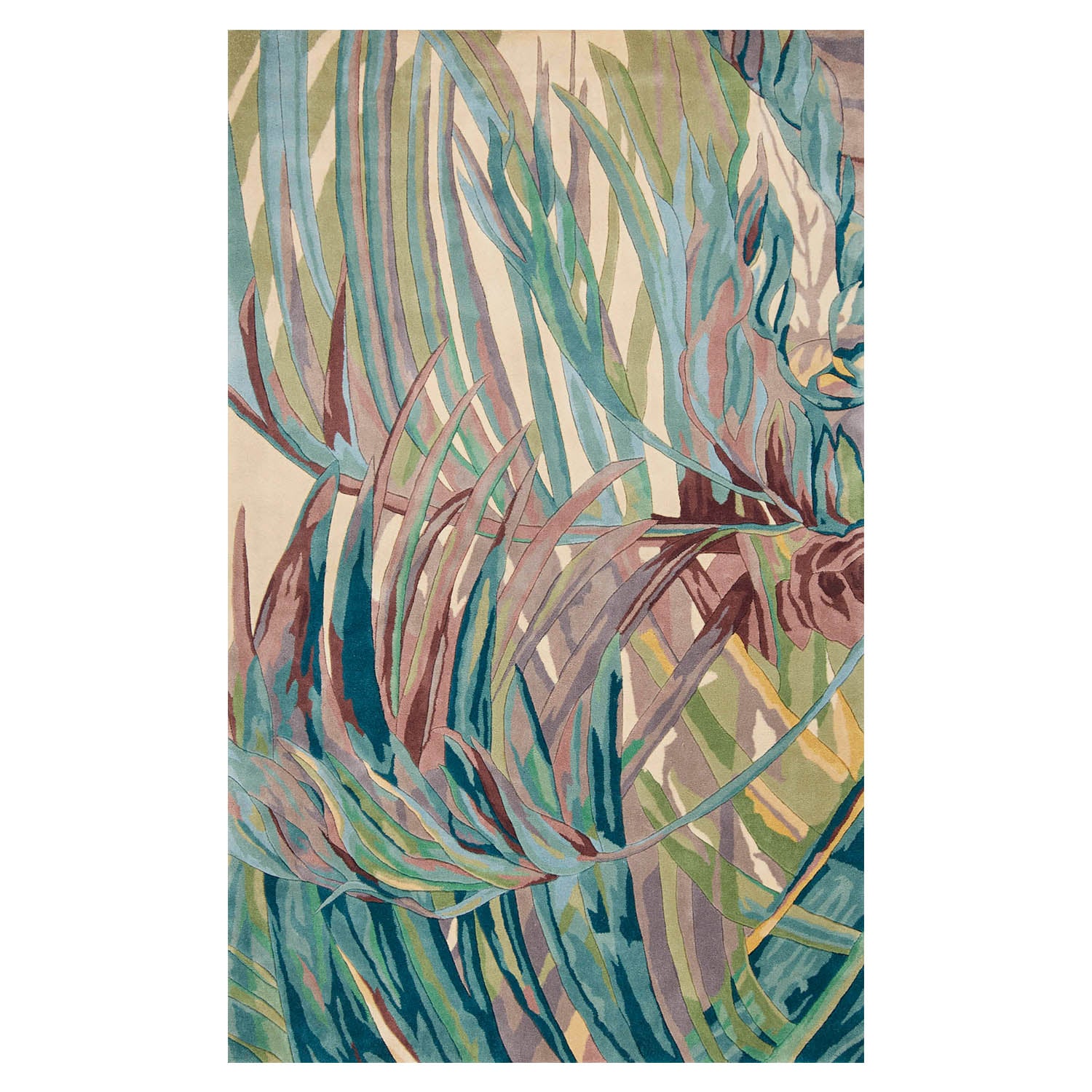 5' Round  Wool Ivory or Lilac Area Rug