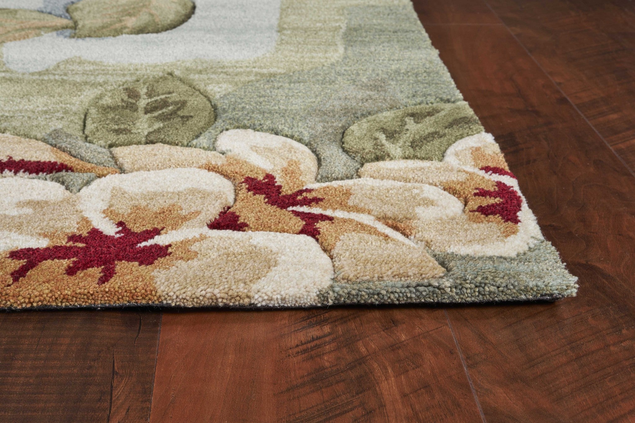 5' x 7' 6" Polyester Blue or  Sage Area Rug