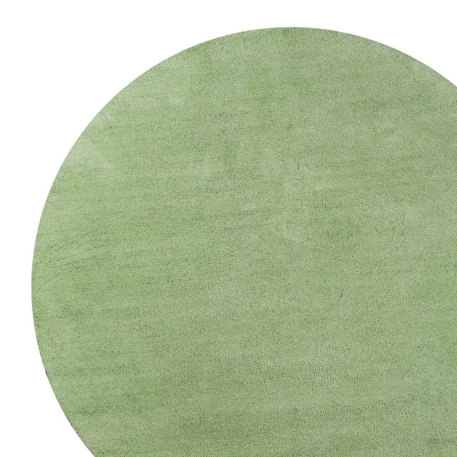 8' Round  Polyester Spearmint Green Area Rug