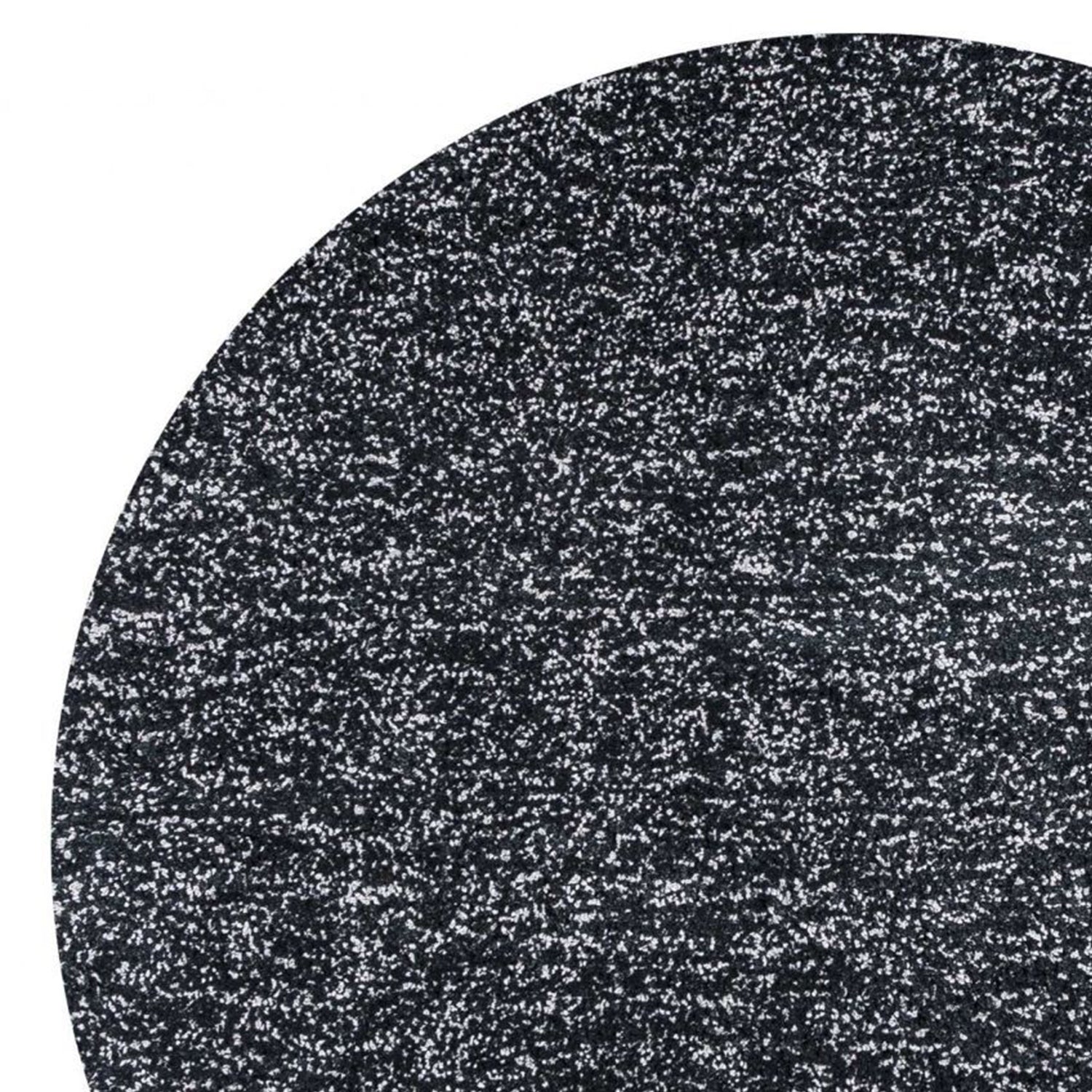8' Round  Polyester Black Heather Area Rug