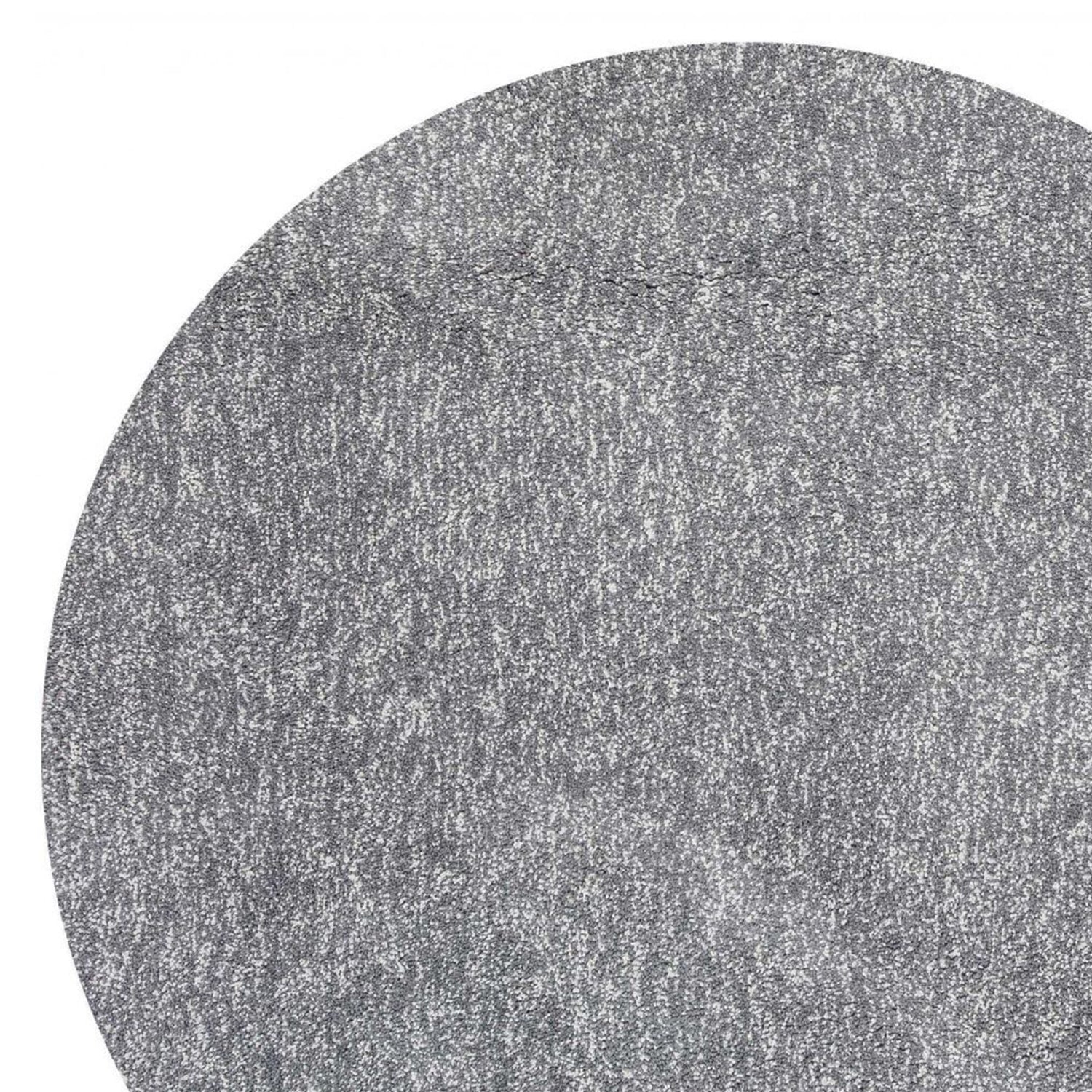 8' Round  Polyester Grey Heather Area Rug