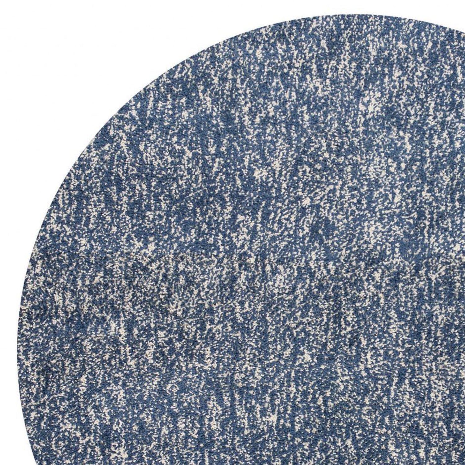 8' Round  Polyester Indigo or  Ivory  Heather Area Rug