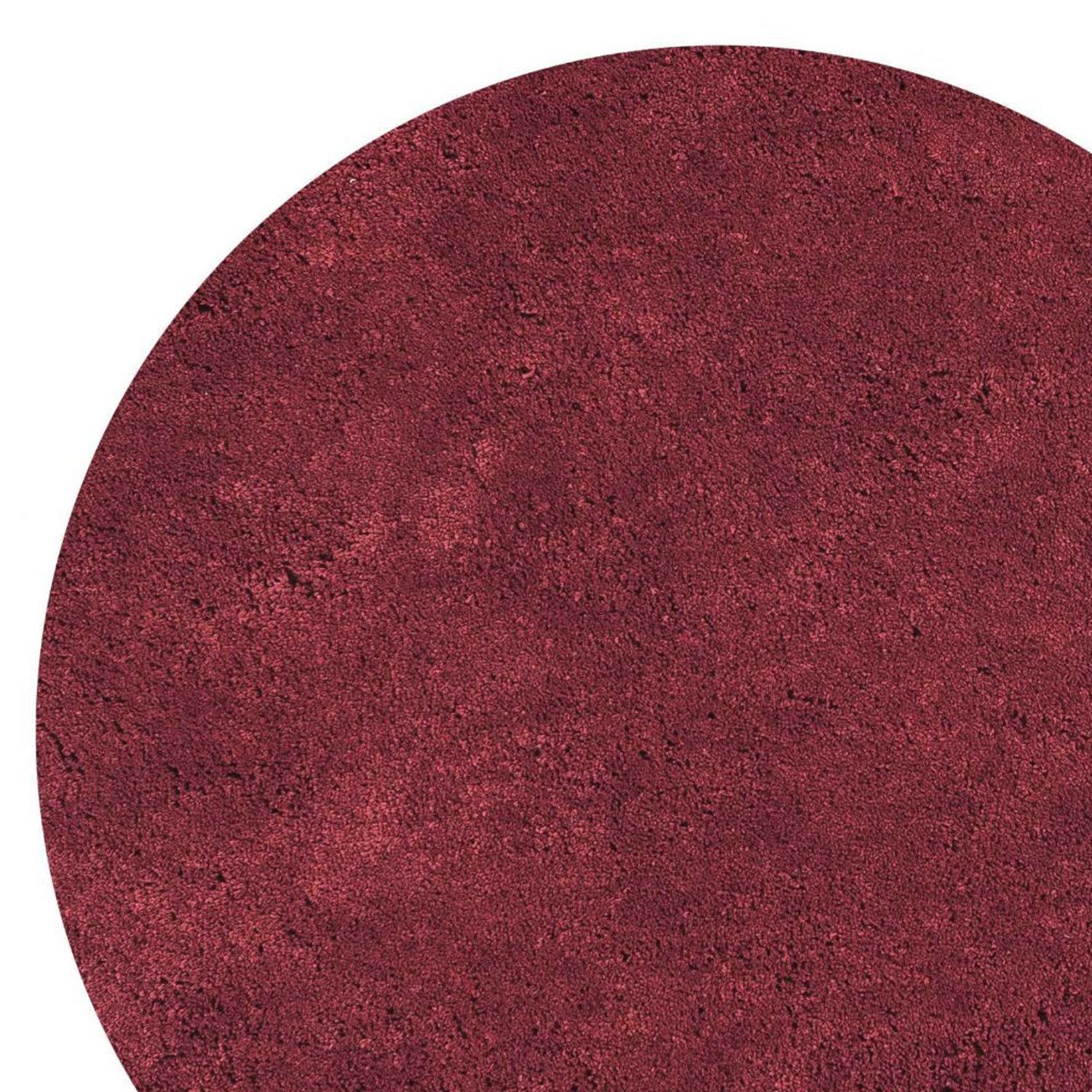 8' Round  Polyester Red Area Rug