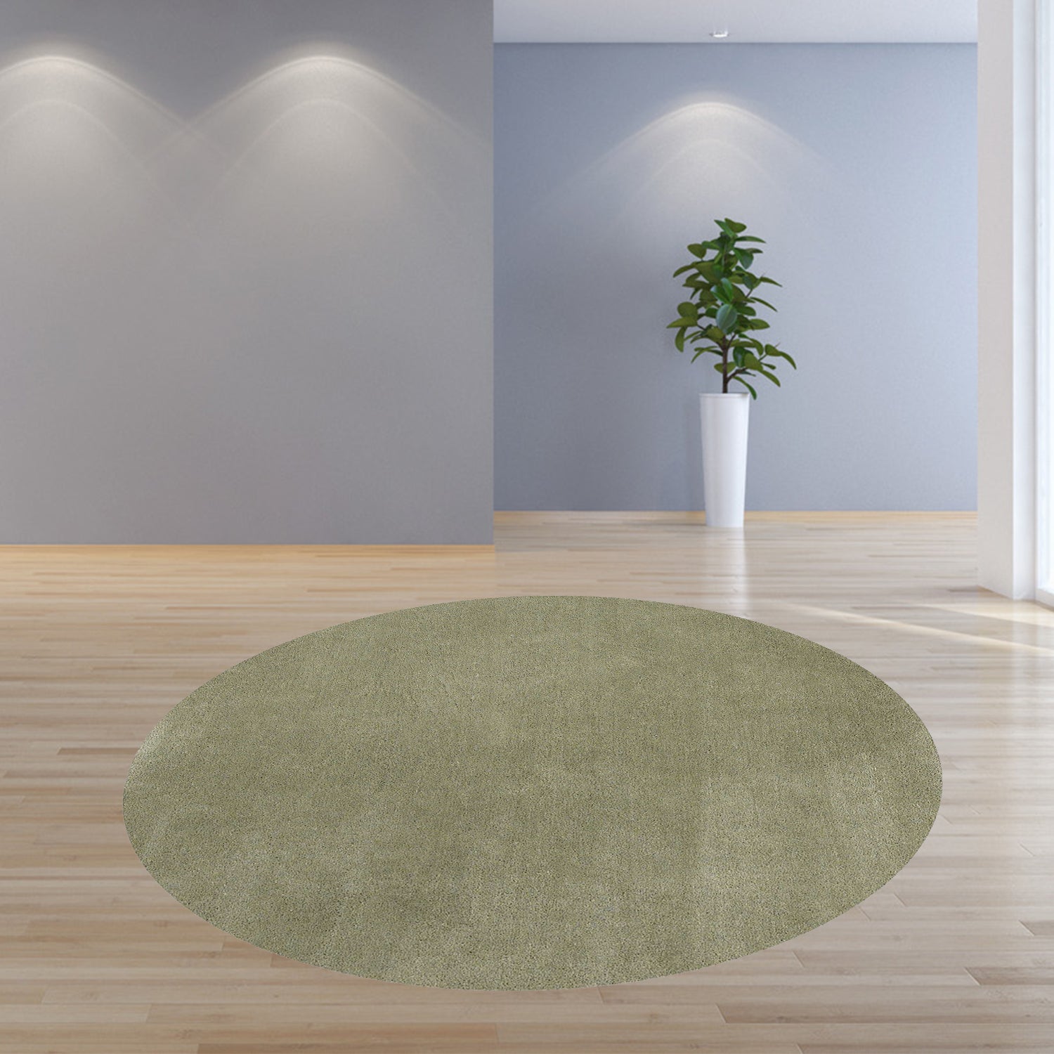 8' Round  Polyester Sage Area Rug