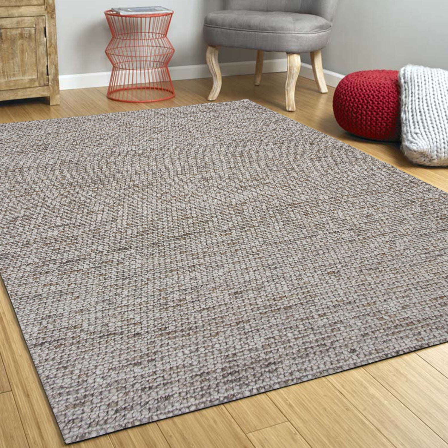 5' x 7'  Wool Natural Area Rug