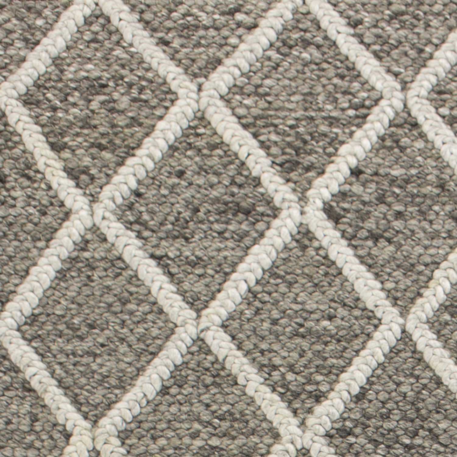 5' x 7'  Wool Dark Grey Area Rug
