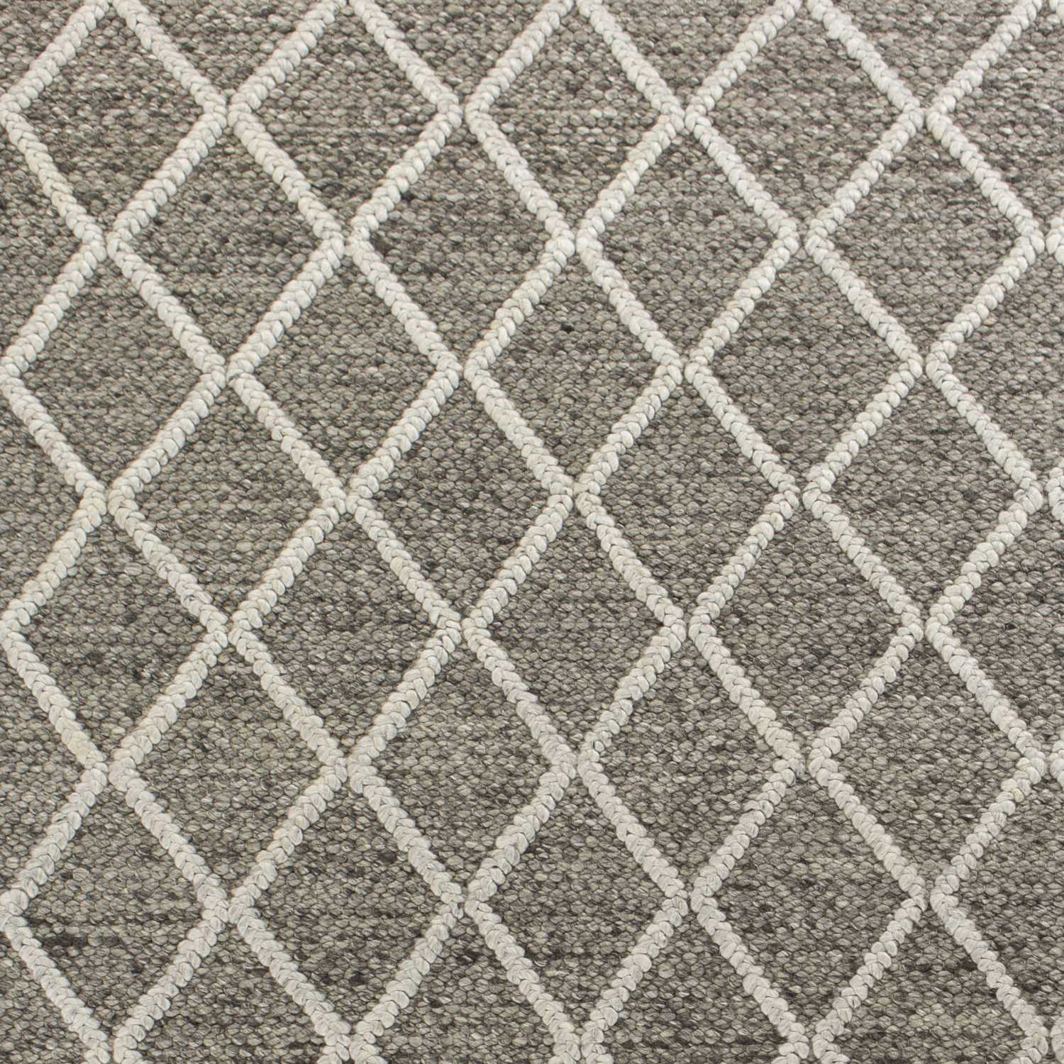 5' x 7'  Wool Dark Grey Area Rug