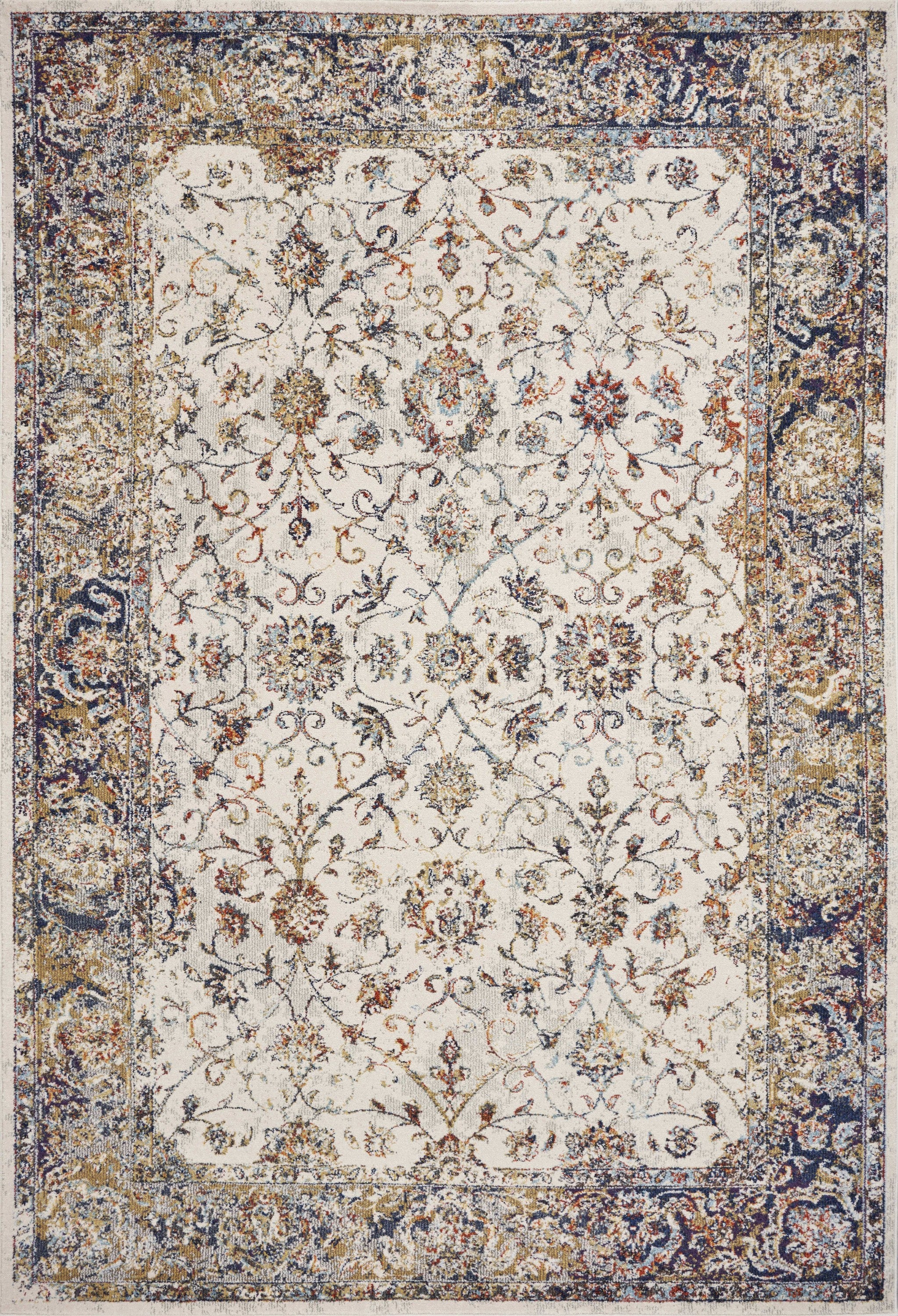 7' x 10'  Polypropylene Ivory or Navy Area Rug