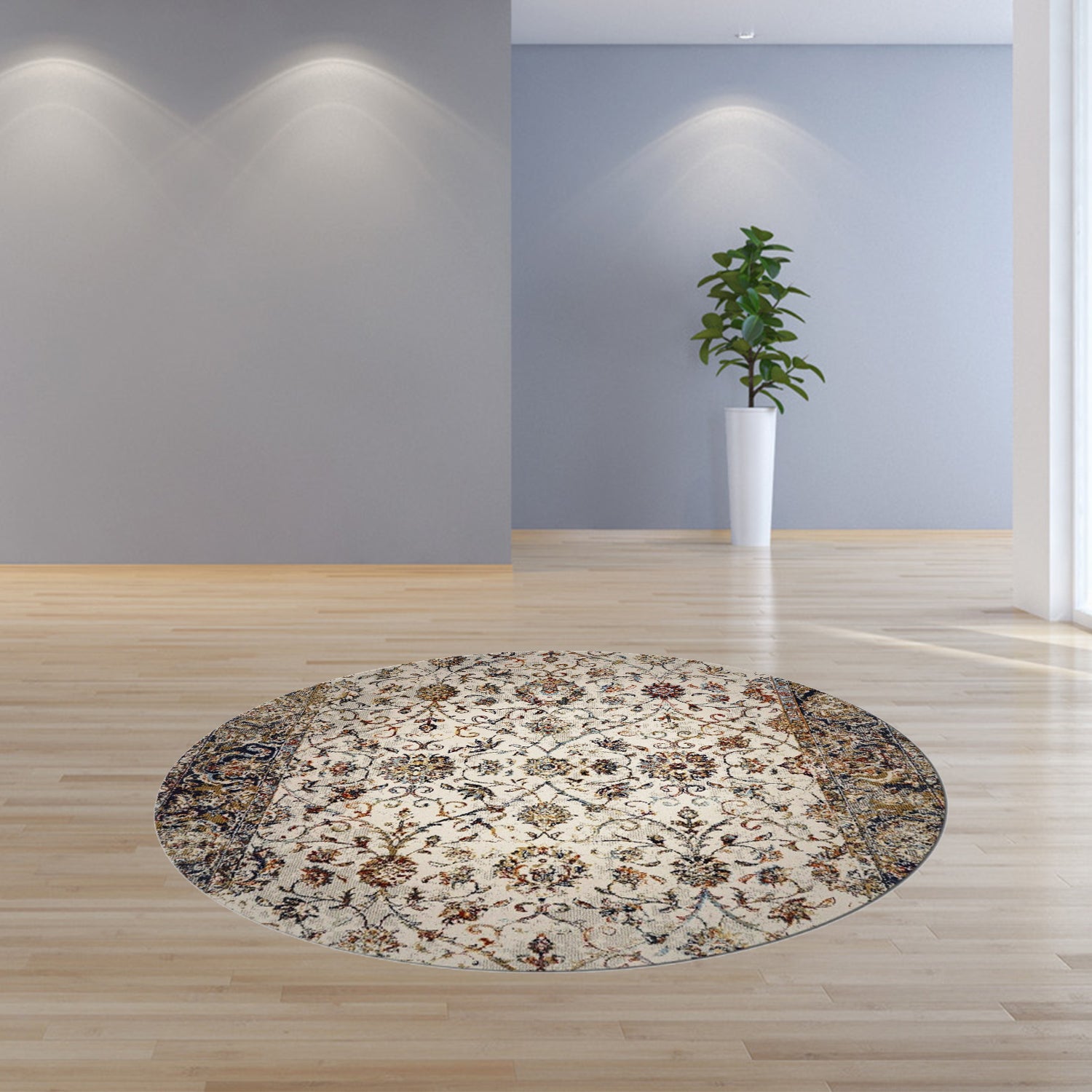 7' x 10'  Polypropylene Ivory or Navy Area Rug