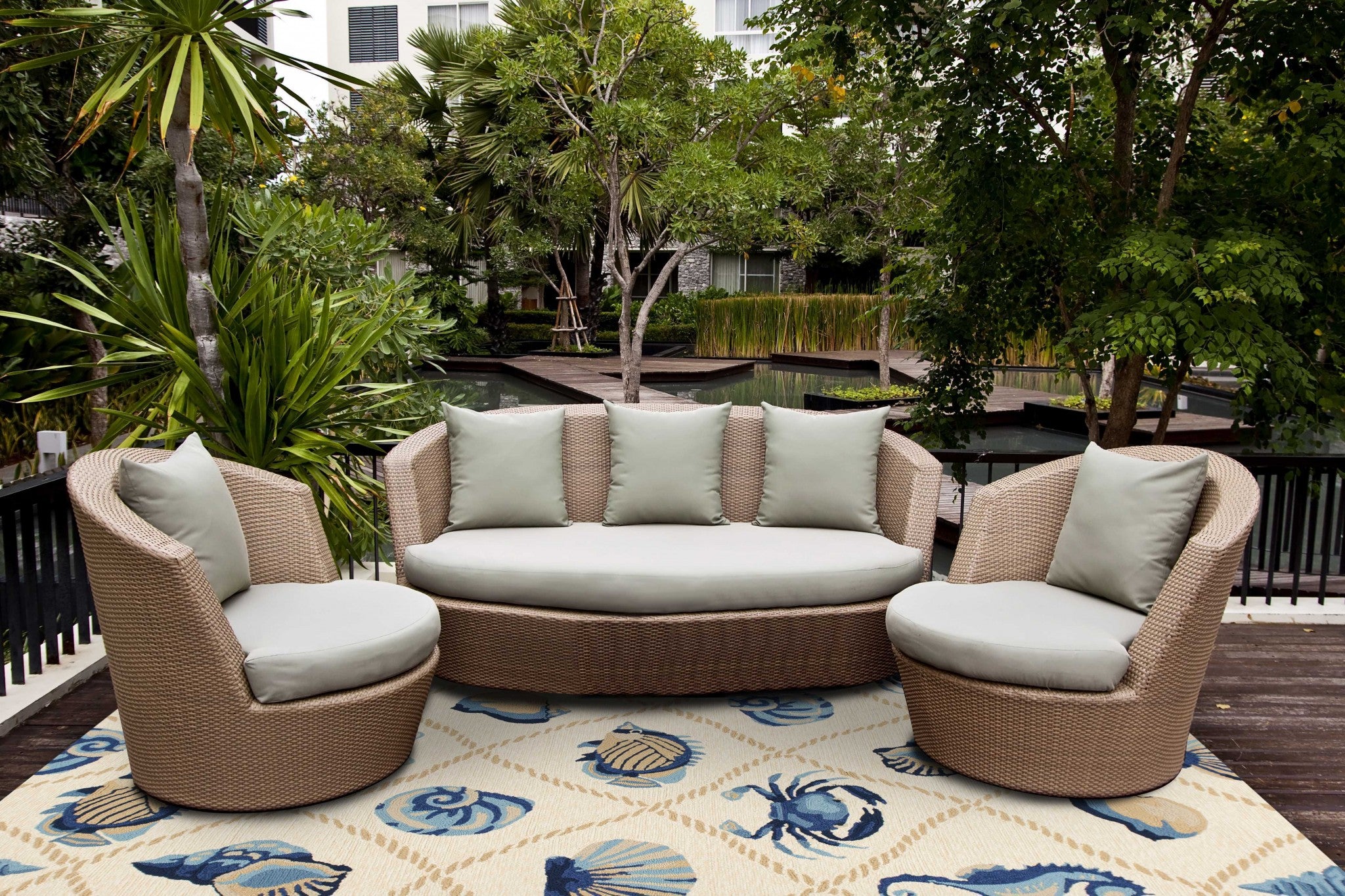 7' x 9'  UV treated Polypropylene Sand Area Rug