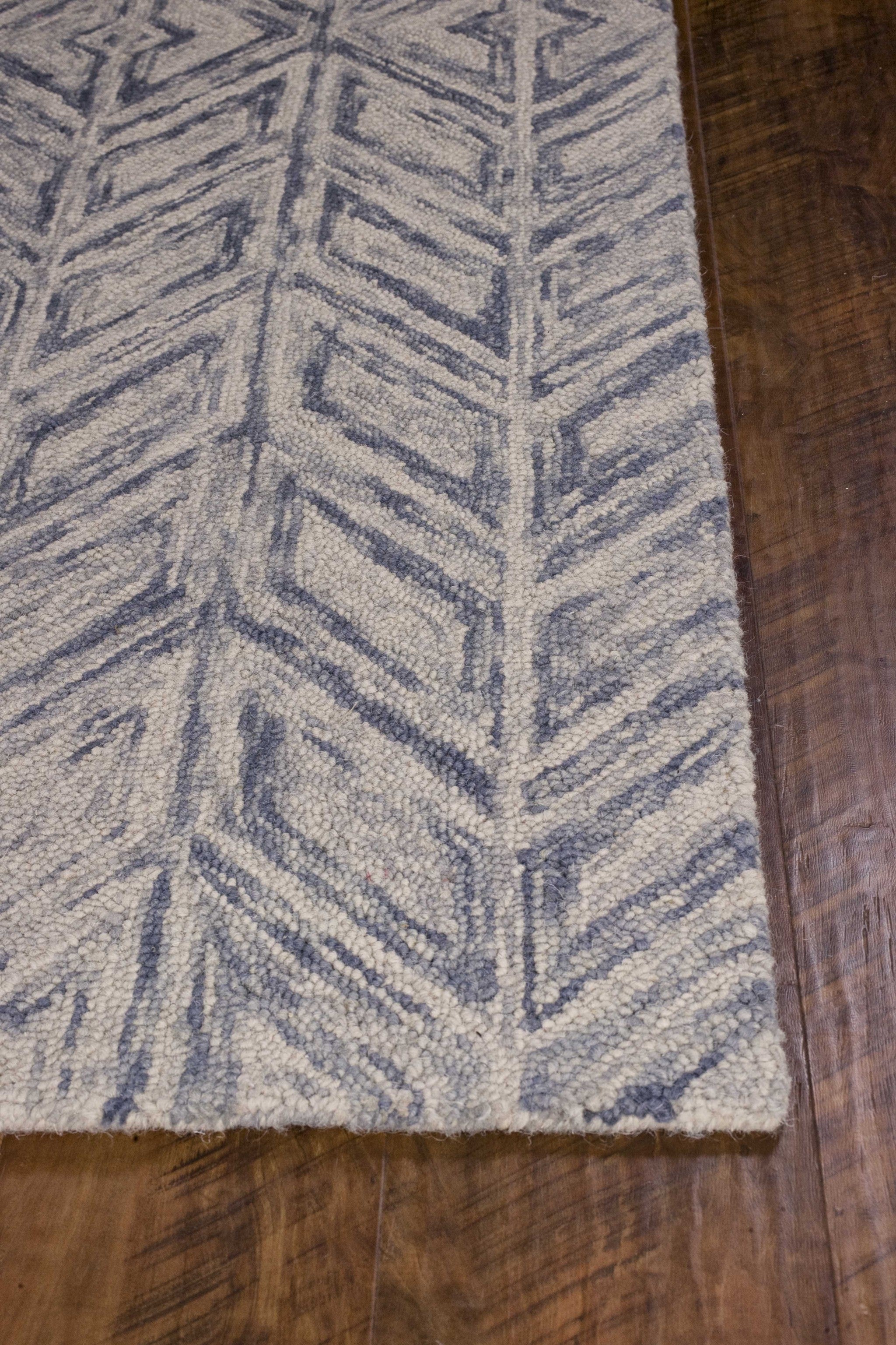 8' x 10'  Wool Blue Area Rug