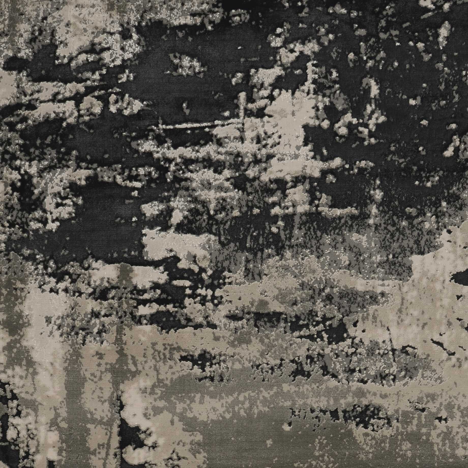 7' x 10'  Polyester Silver Charcoal Area Rug