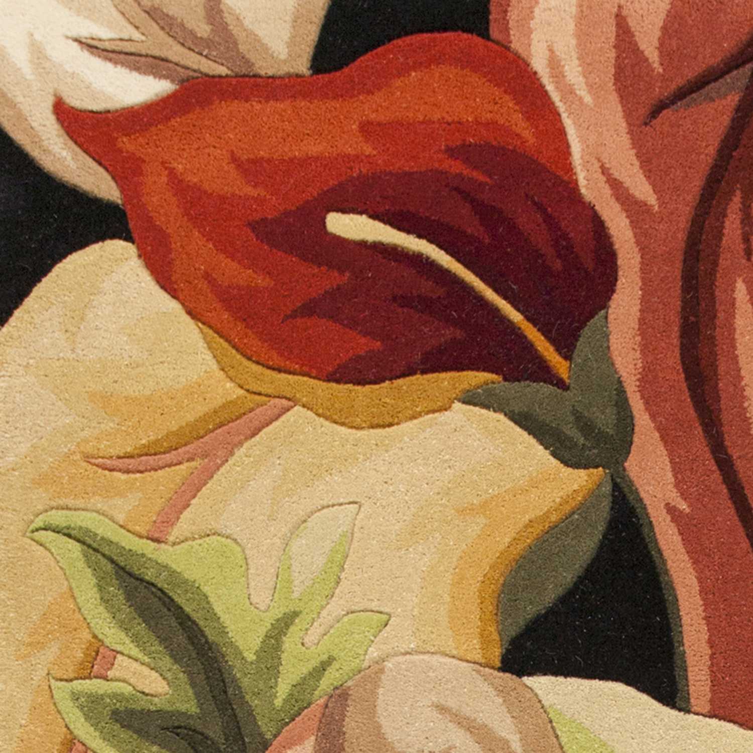 5' x 8'  Wool Black Area Rug