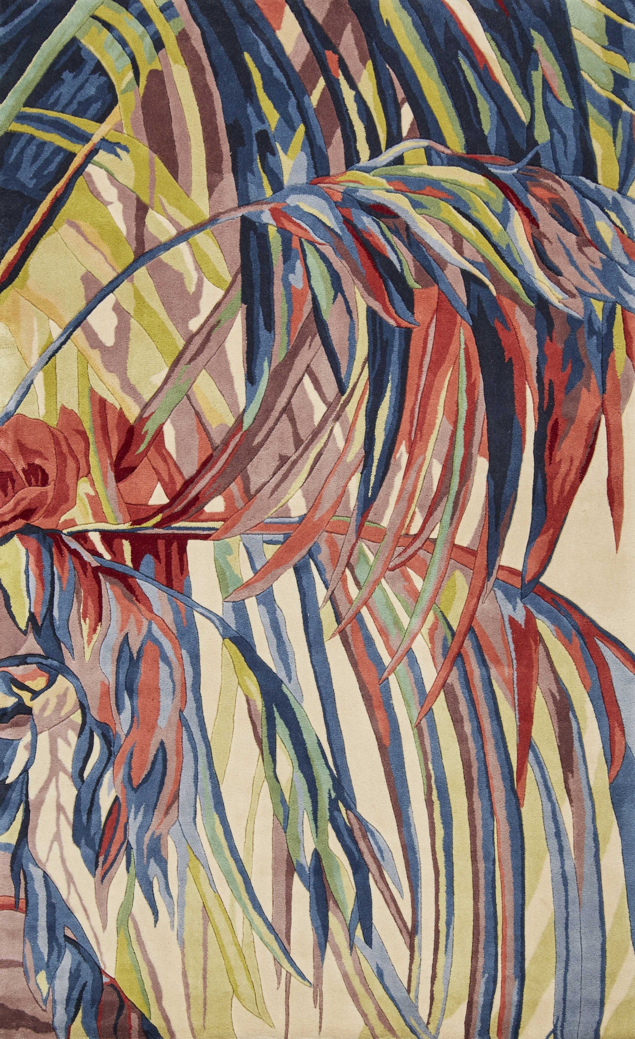 5' x 8'  Wool Ivory or Blue Area Rug