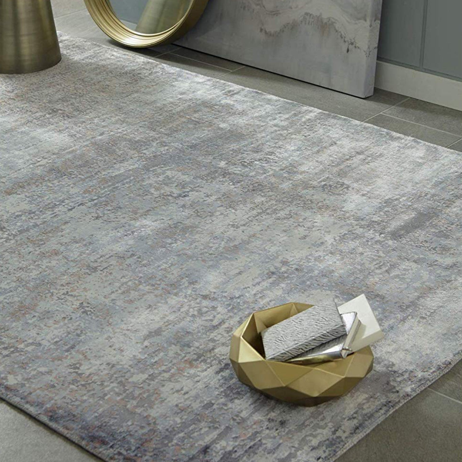 5' x 7'  Viscose Slate Area Rug