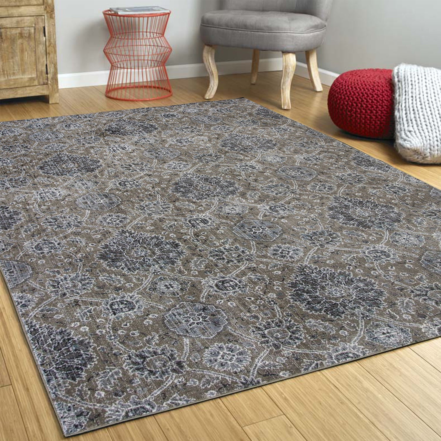 7' x 11'  Viscose Sand Area Rug