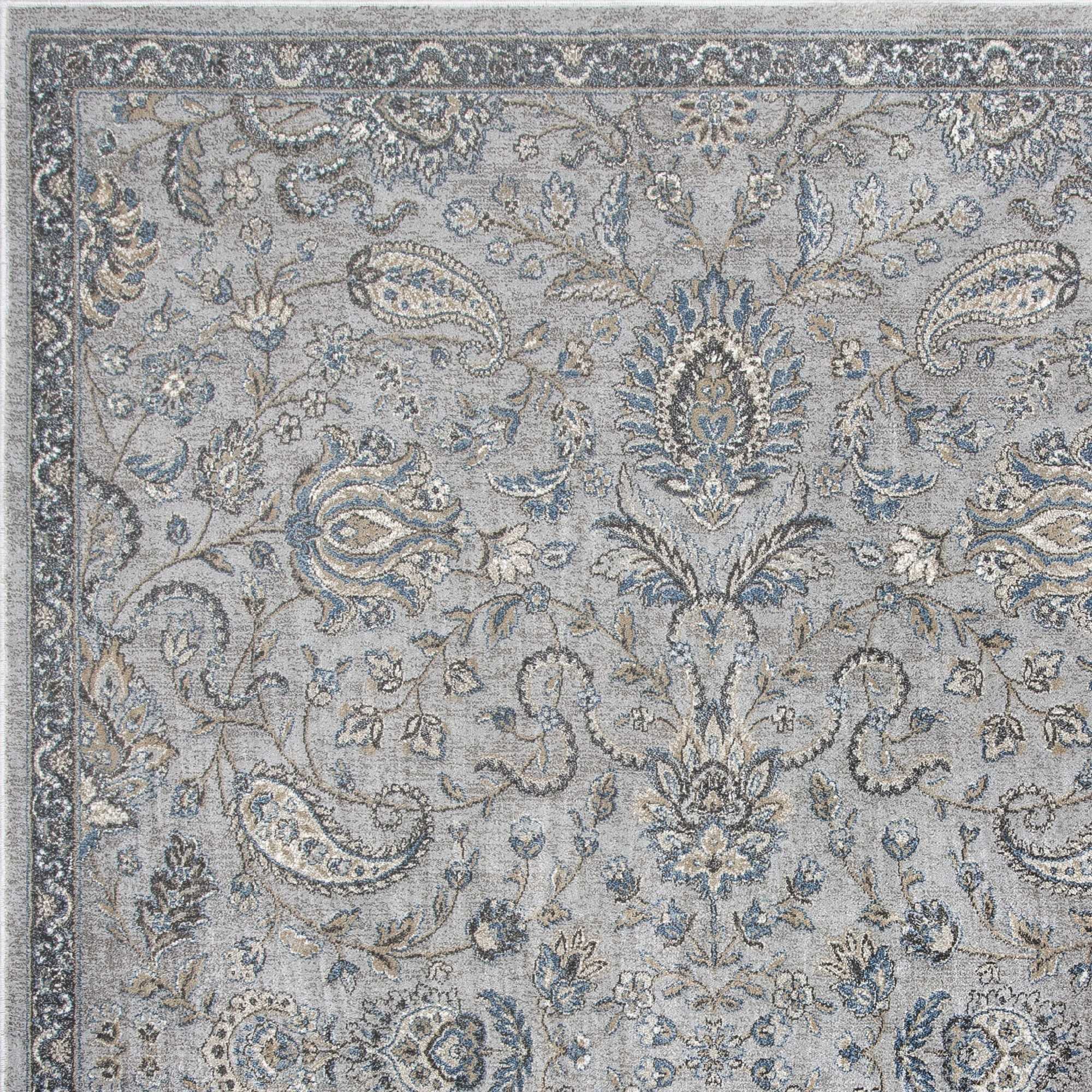 7' x 11'  Viscose Silver or  Blue Area Rug