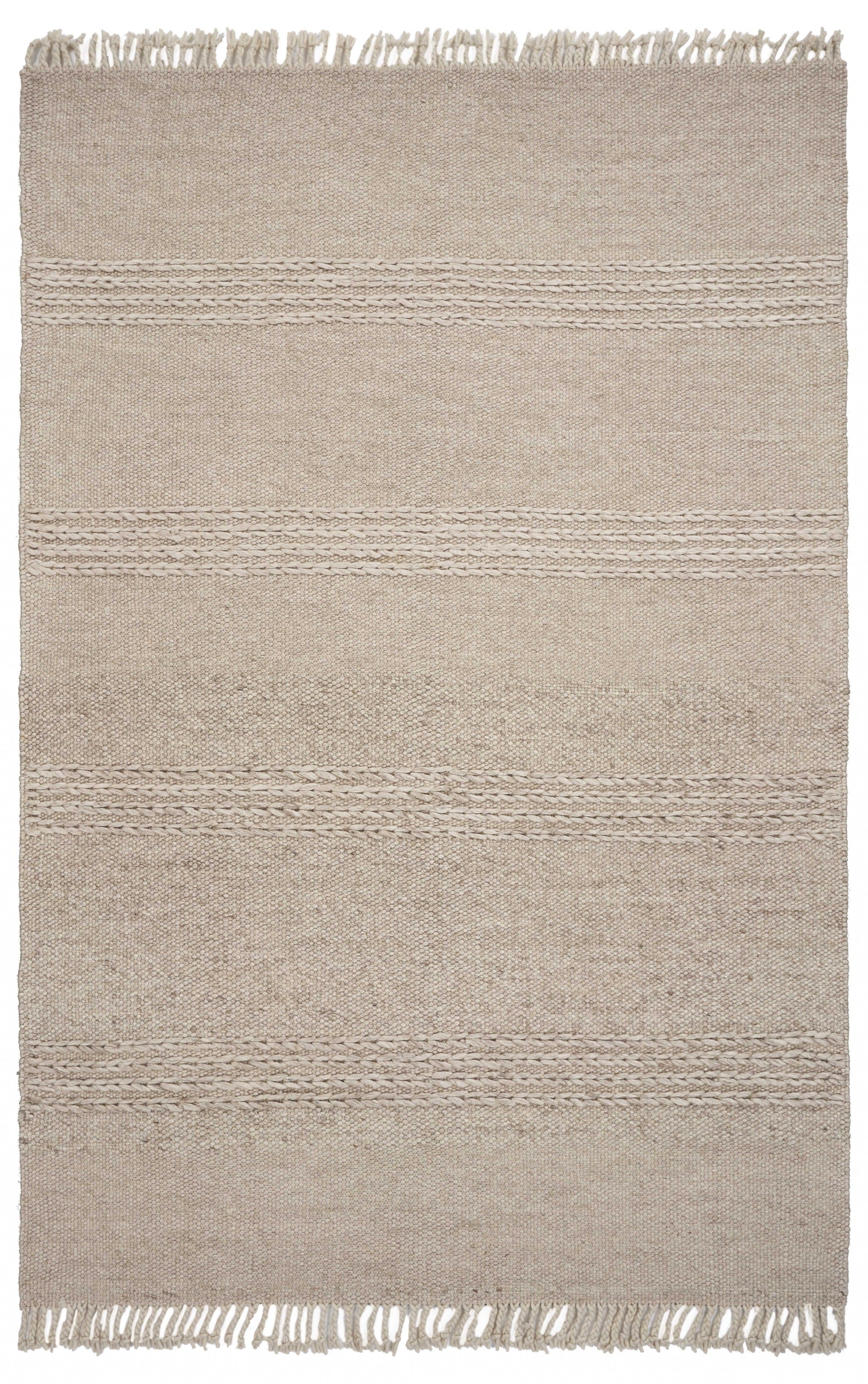 7' x 9'  Wool Natural Area Rug