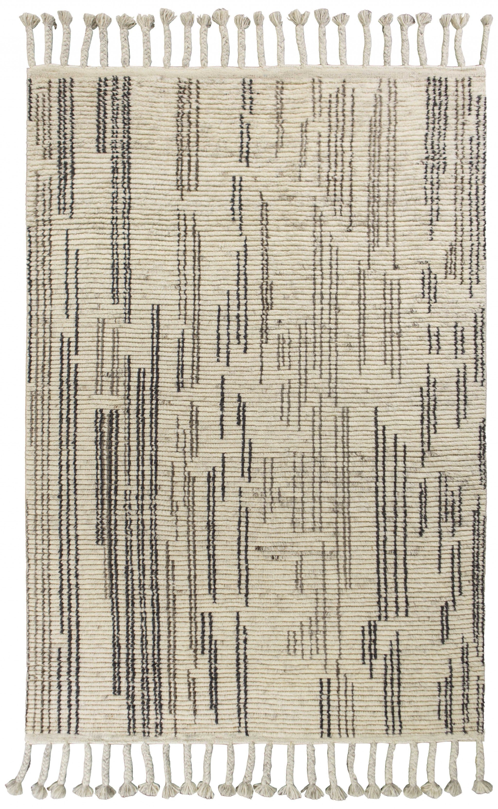 5' x 8'  Wool Natural Area Rug