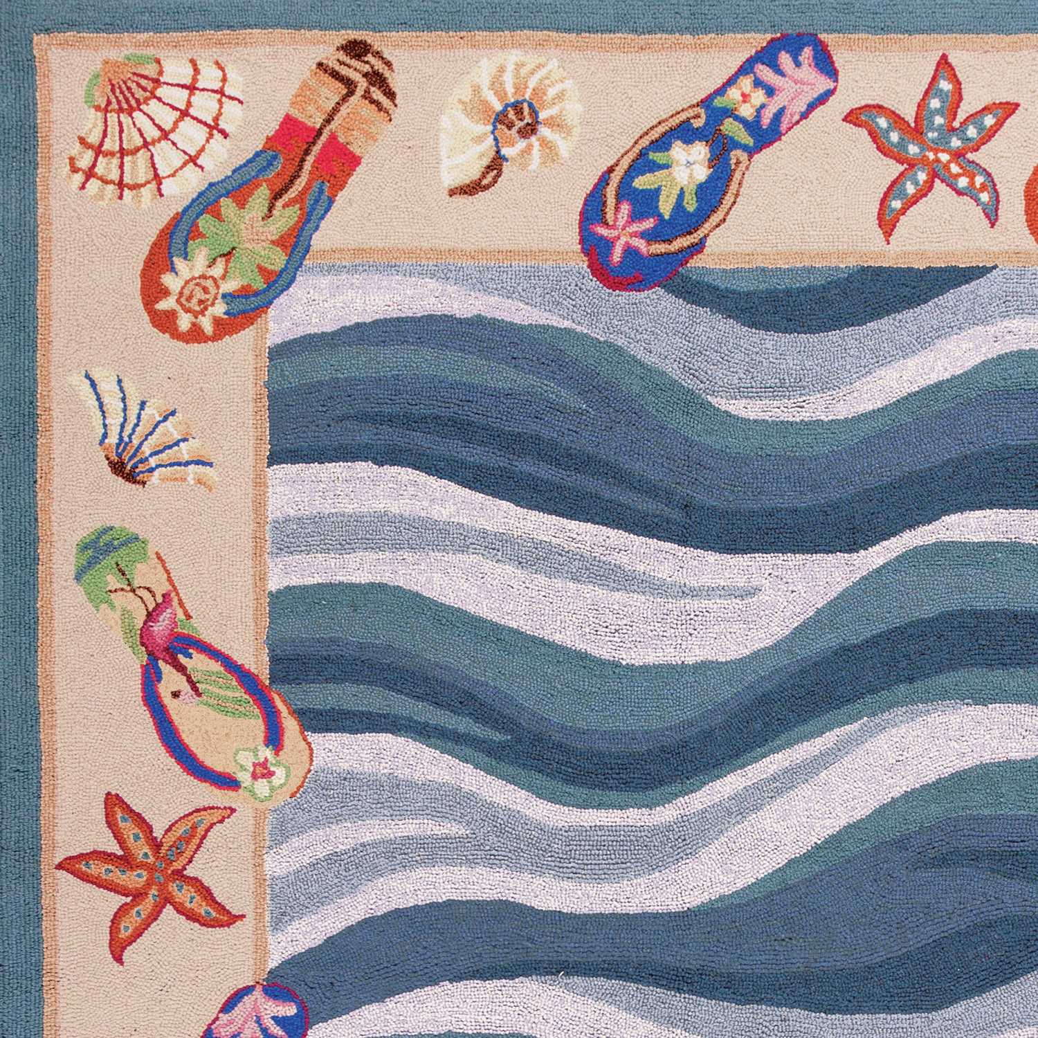 8 x 10 6" Wool Blue Area Rug