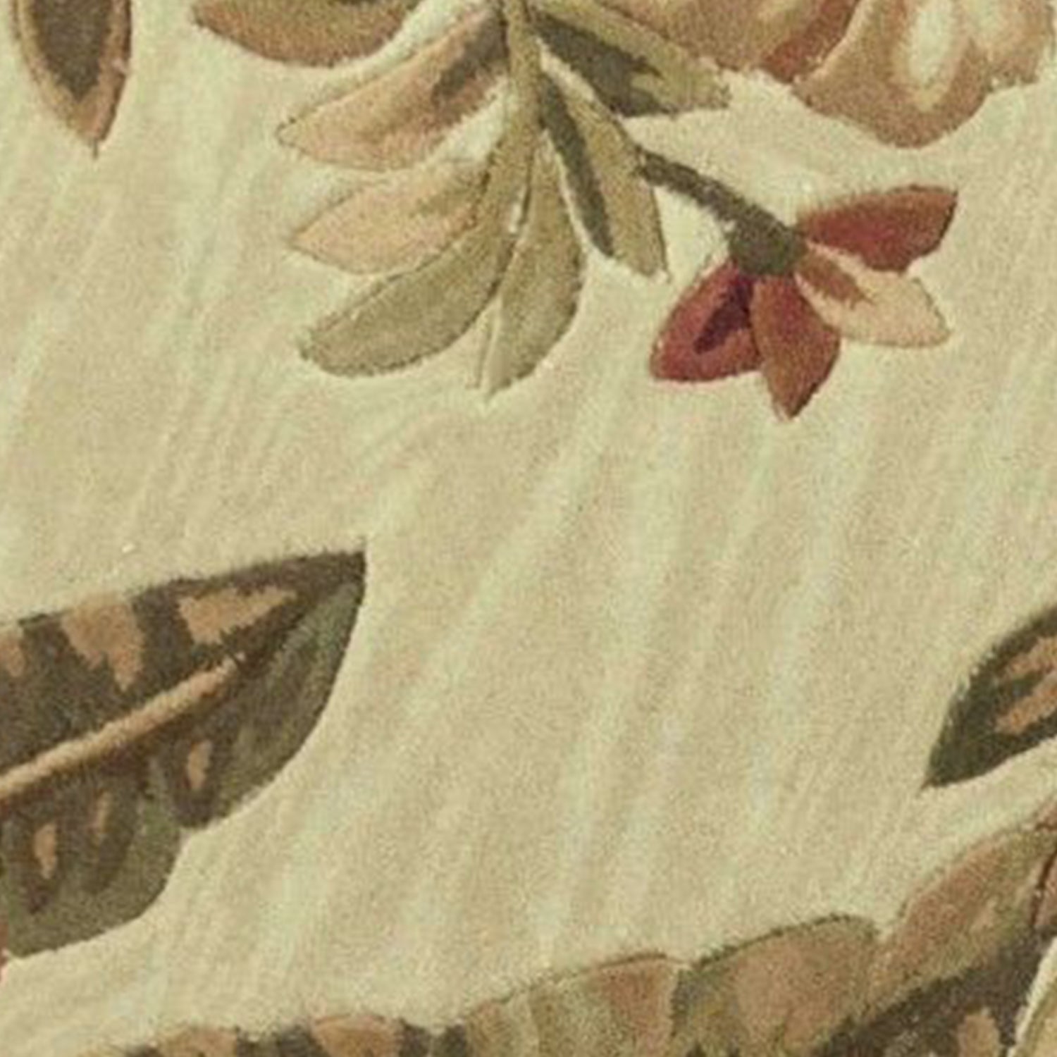 7' Round Wool Ivory  Area Rug