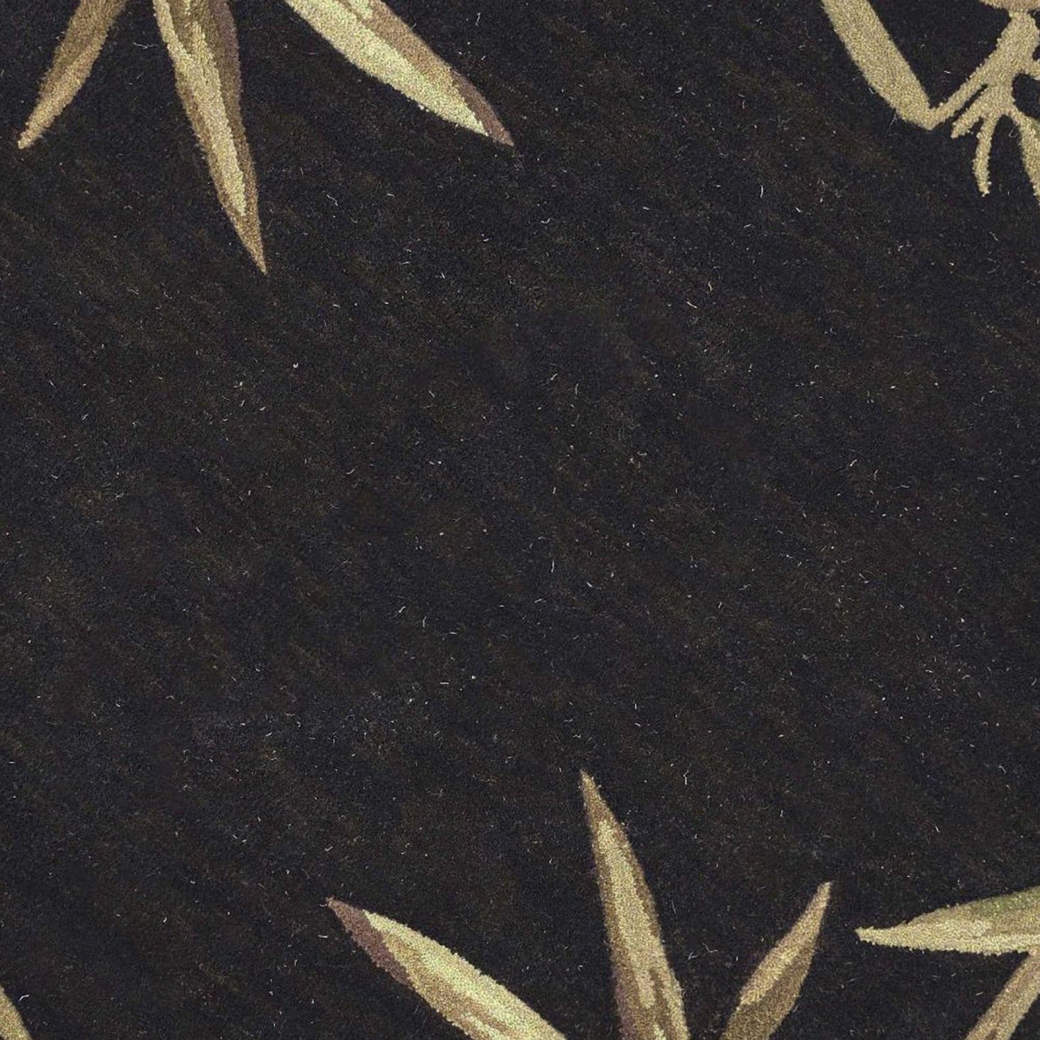 7' Round Wool Black Area Rug