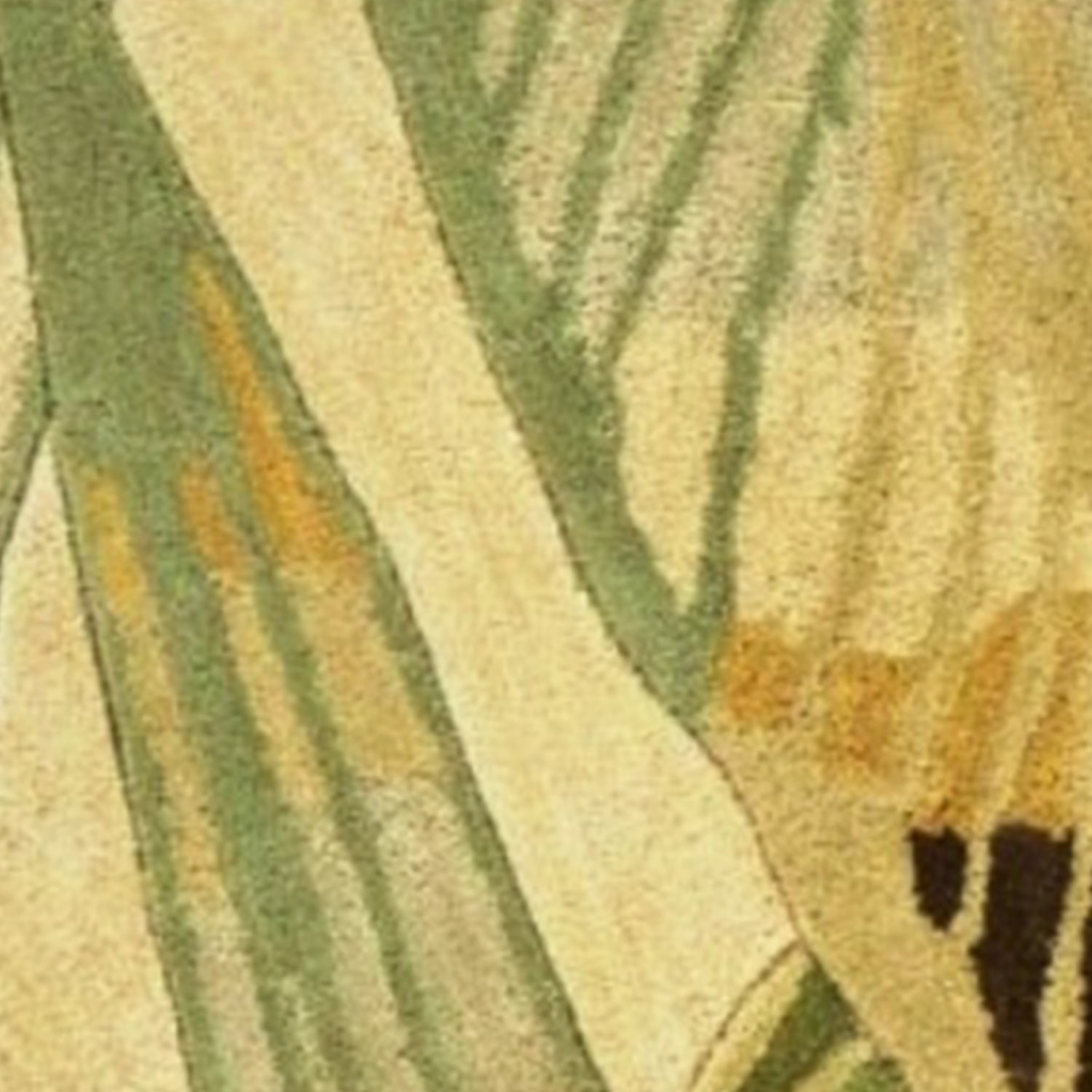 7' Round Wool Ivory or Teal Area Rug