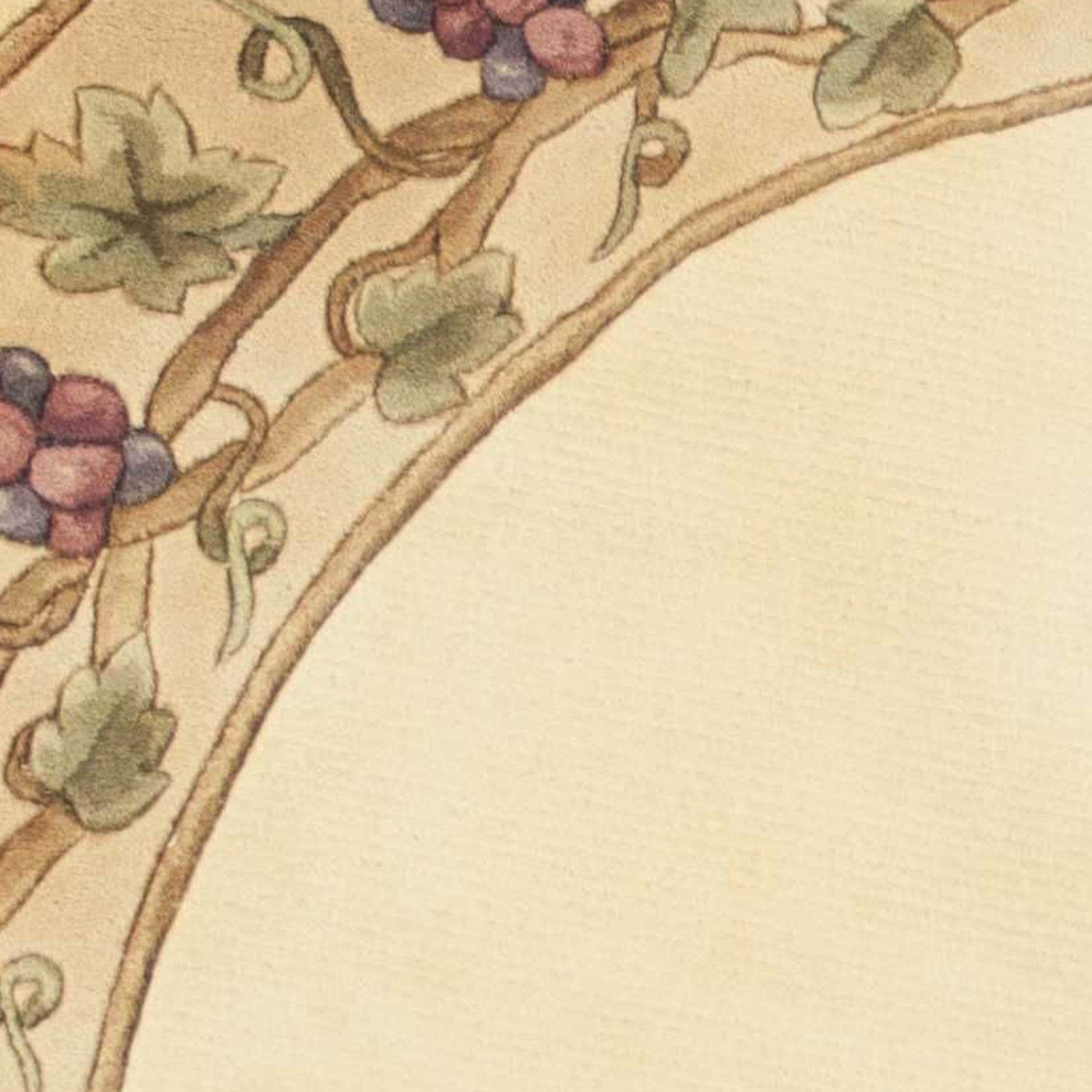 7' Round Wool Ivory  Area Rug