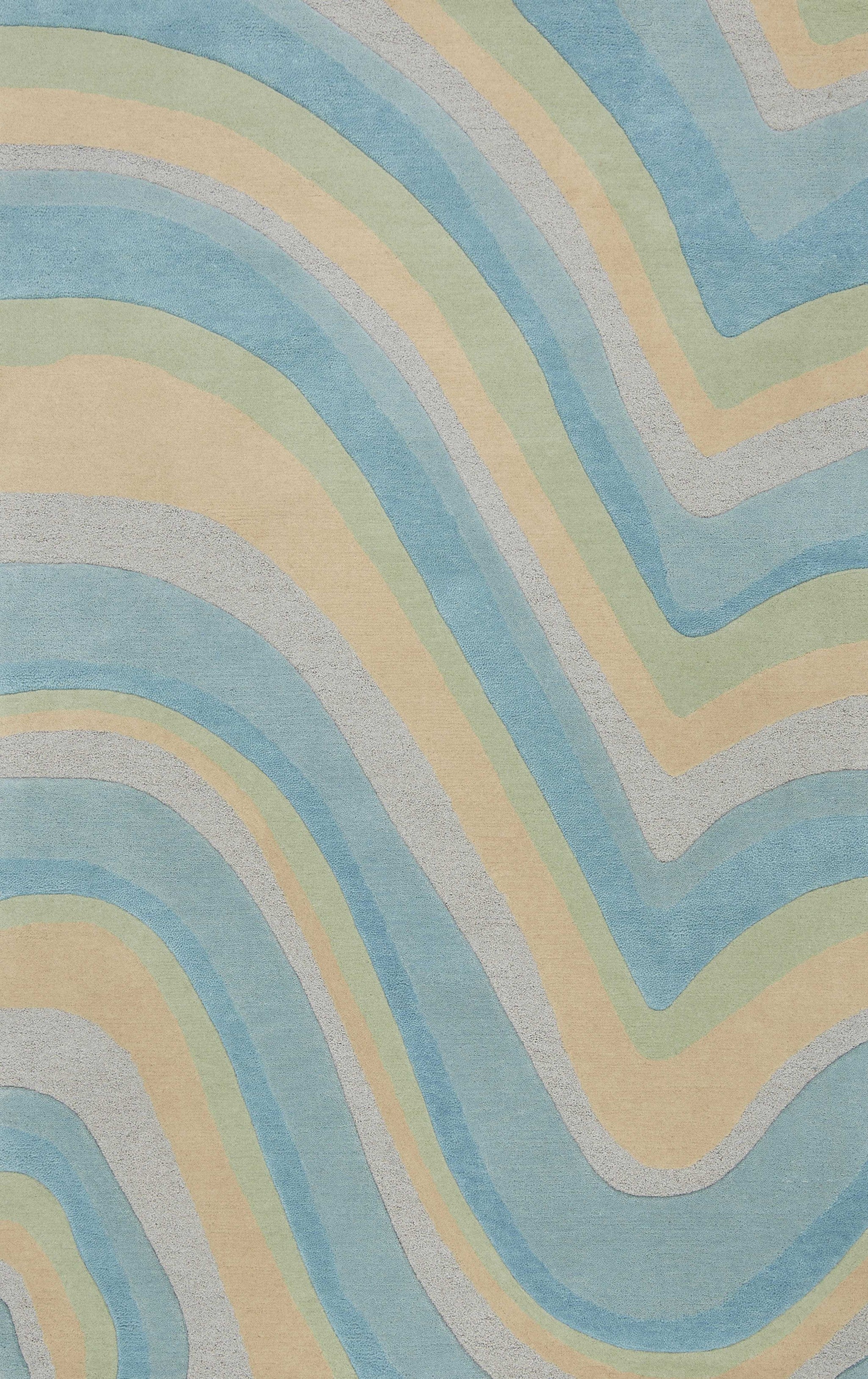 8' x 10' 6" Wool Ocean Area Rug