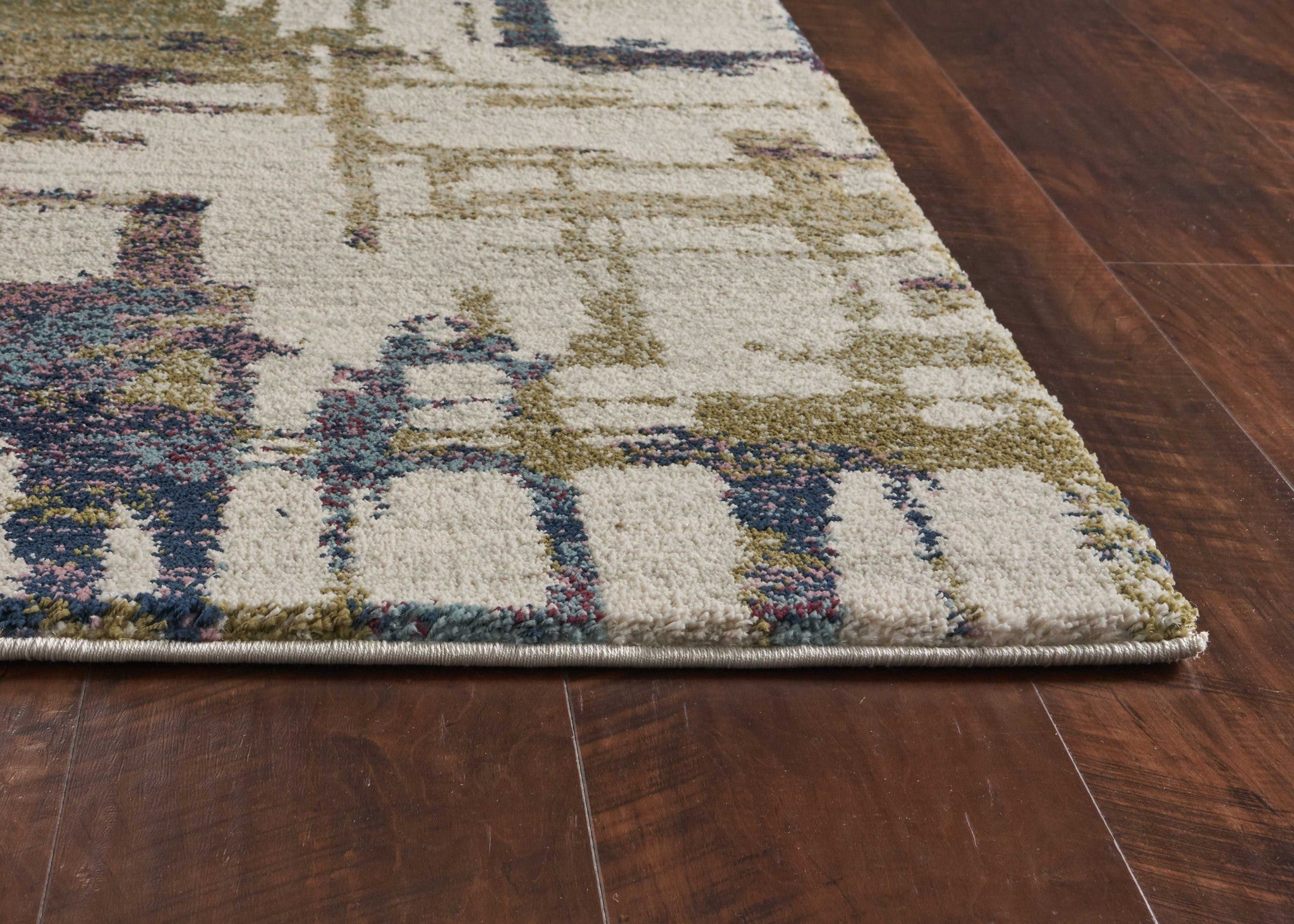 8' x 13' Ivory and Multi Abstract Area Rug