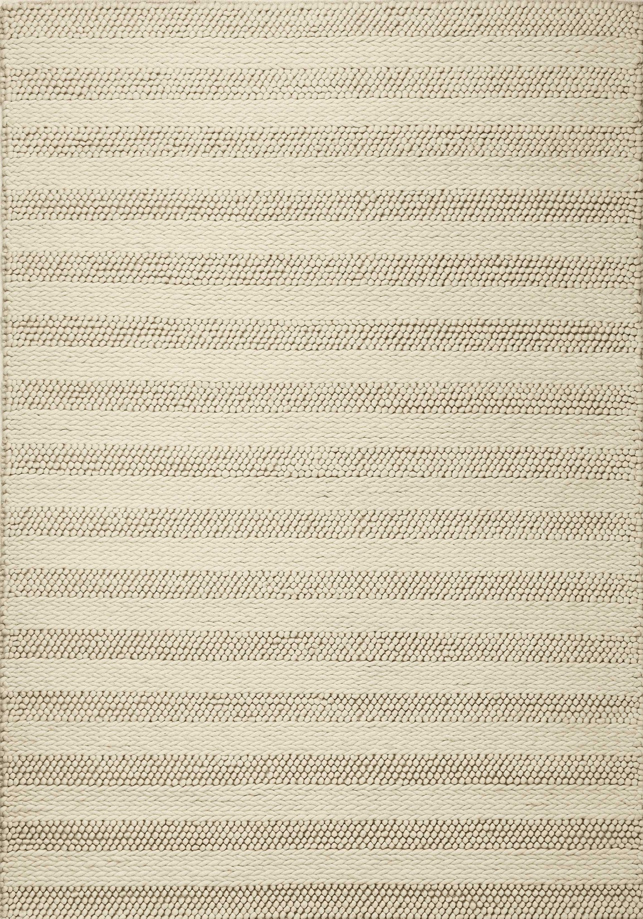 7' x 9'  Wool White Area Rug
