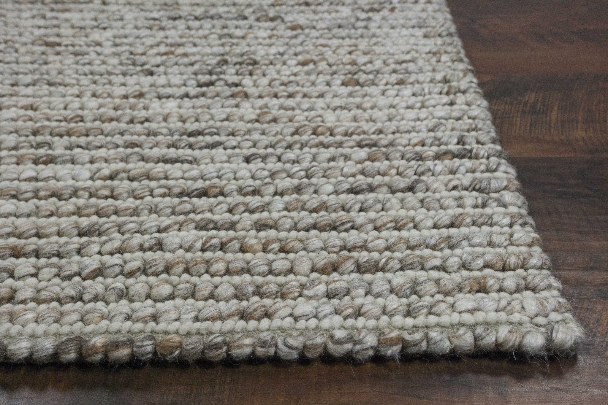 7' x 9'  Wool Natural Area Rug