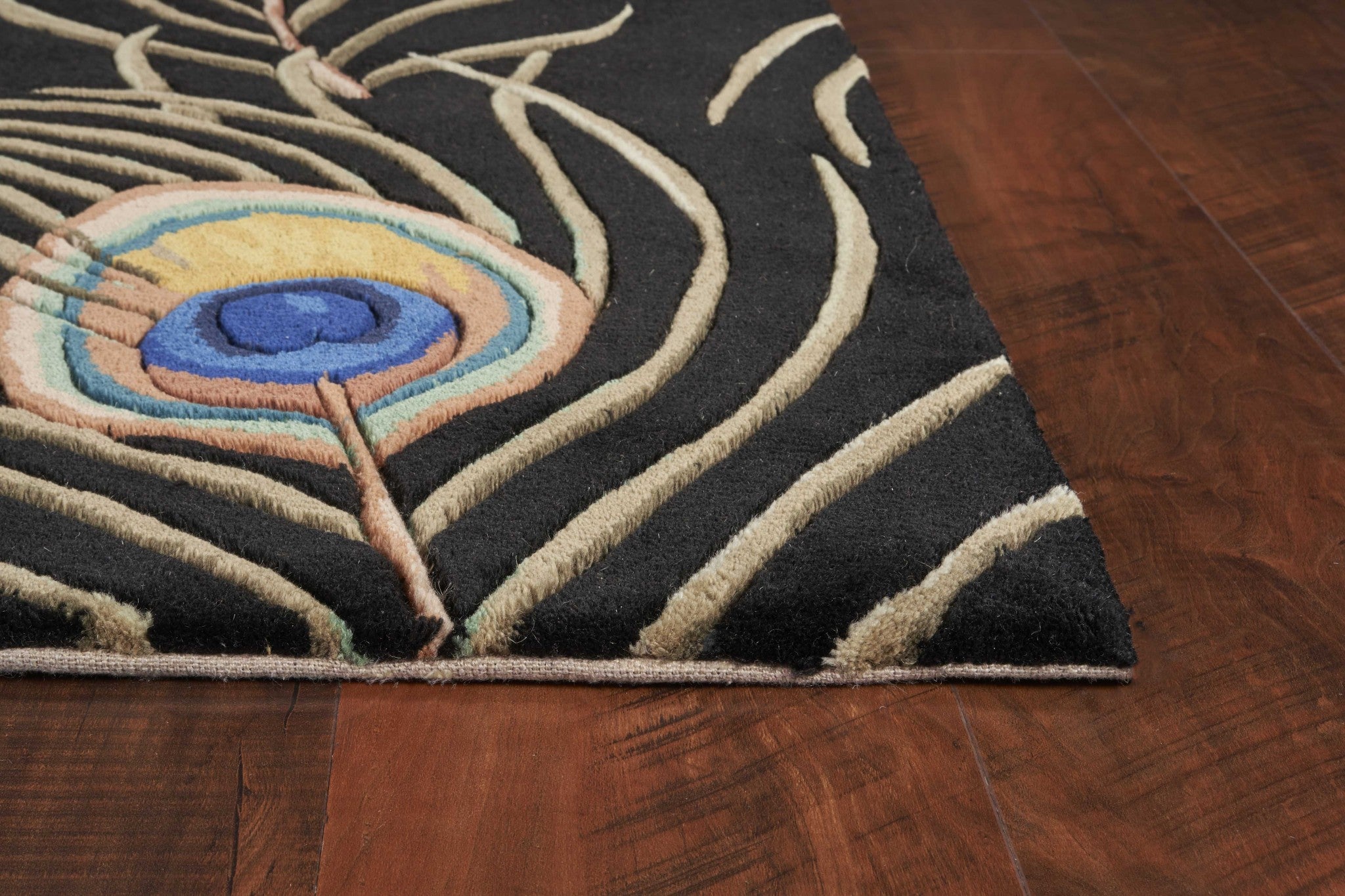 7' x 10'  Wool Black Area Rug