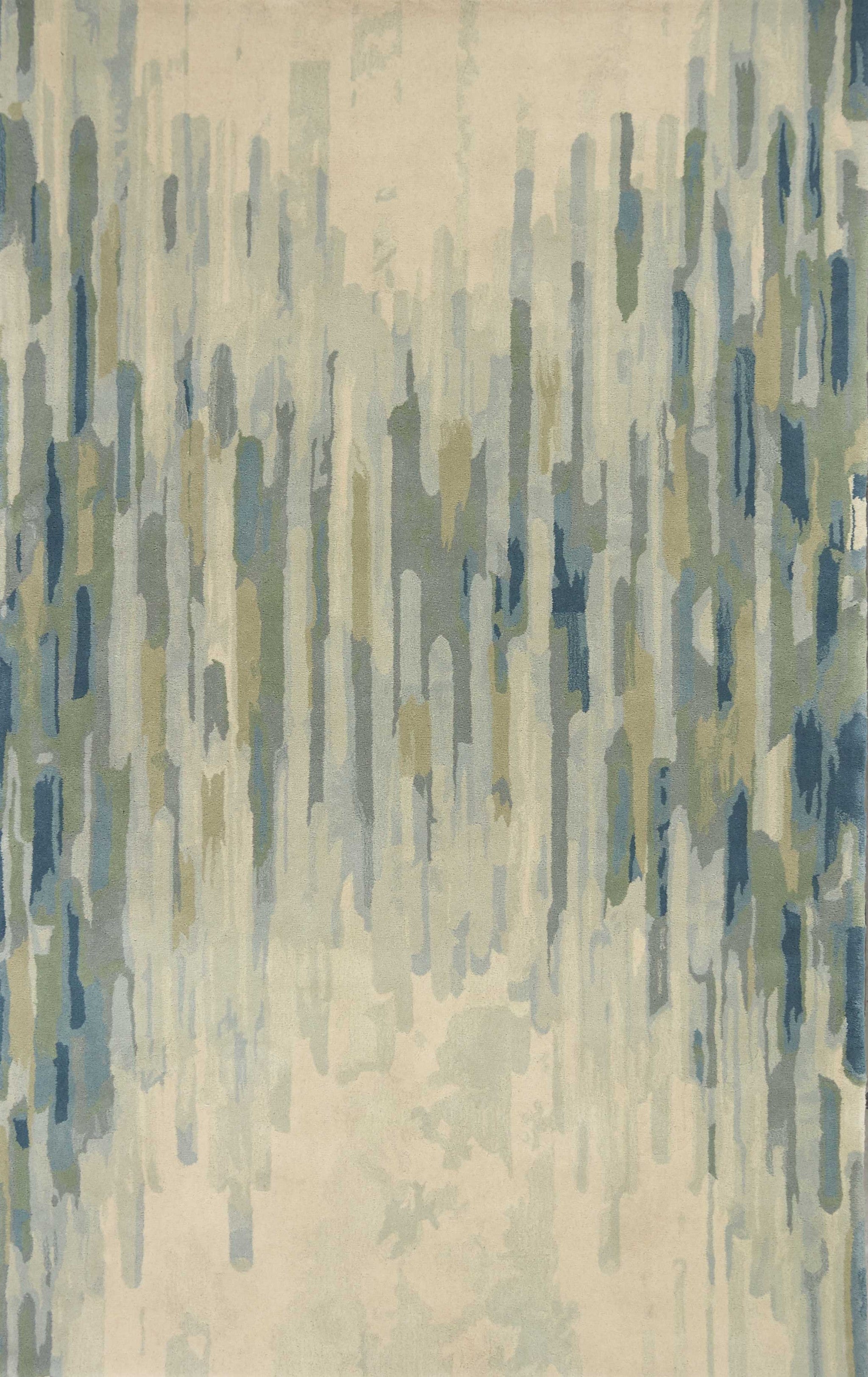 7' x 9'  Wool Green Area Rug