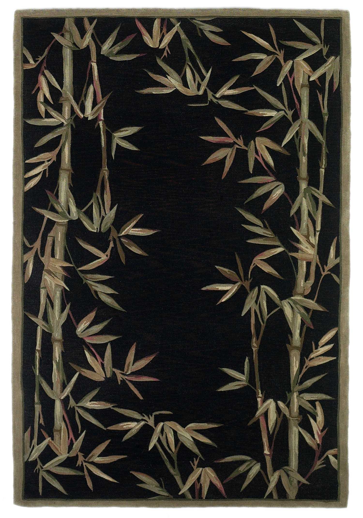 8' x 11'  Wool Black Area Rug